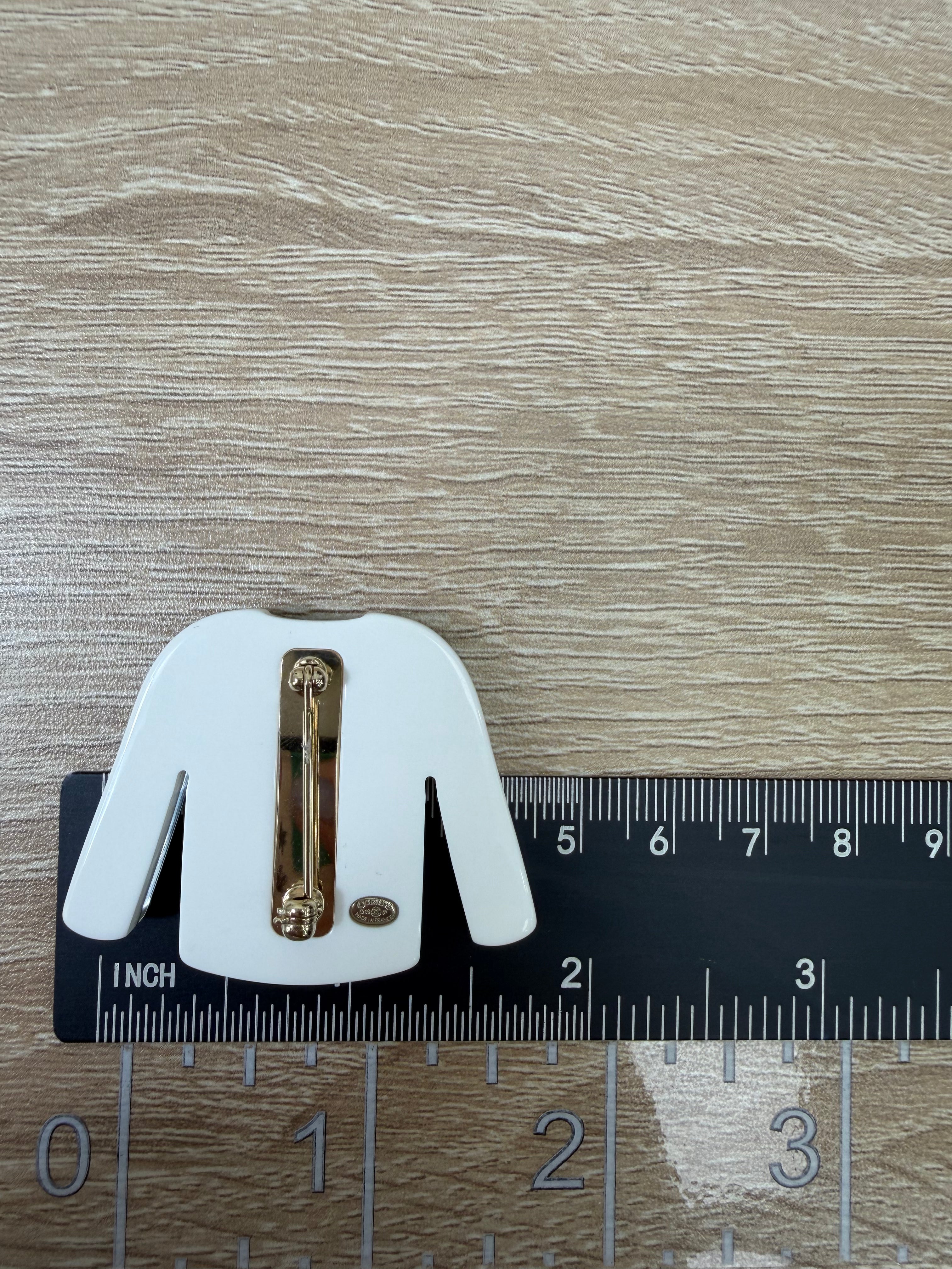 Chanel Vintage Resin CC Cardigan Brooch