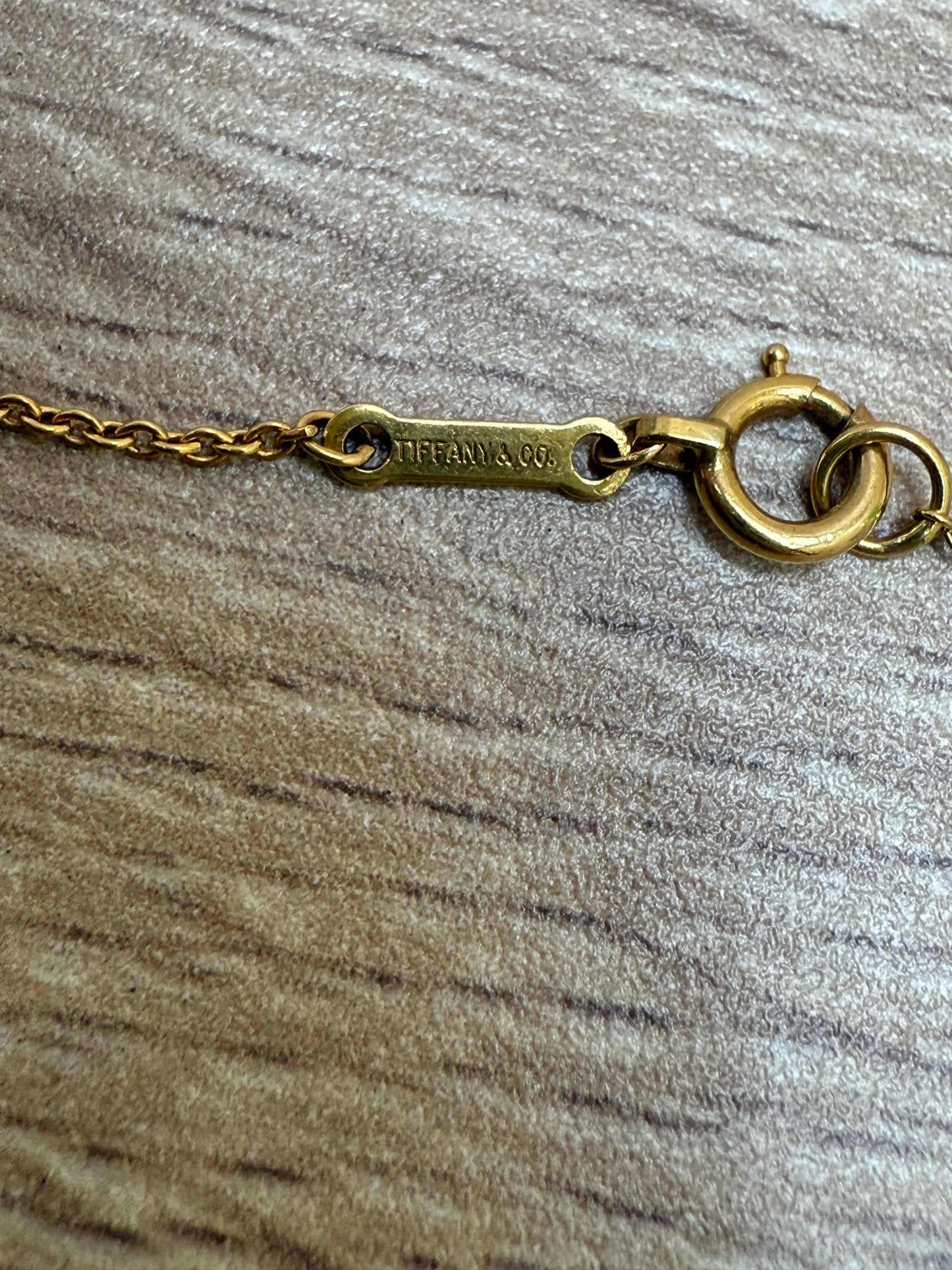 Tiffany & Co. 18k Gold Open Heart Necklace