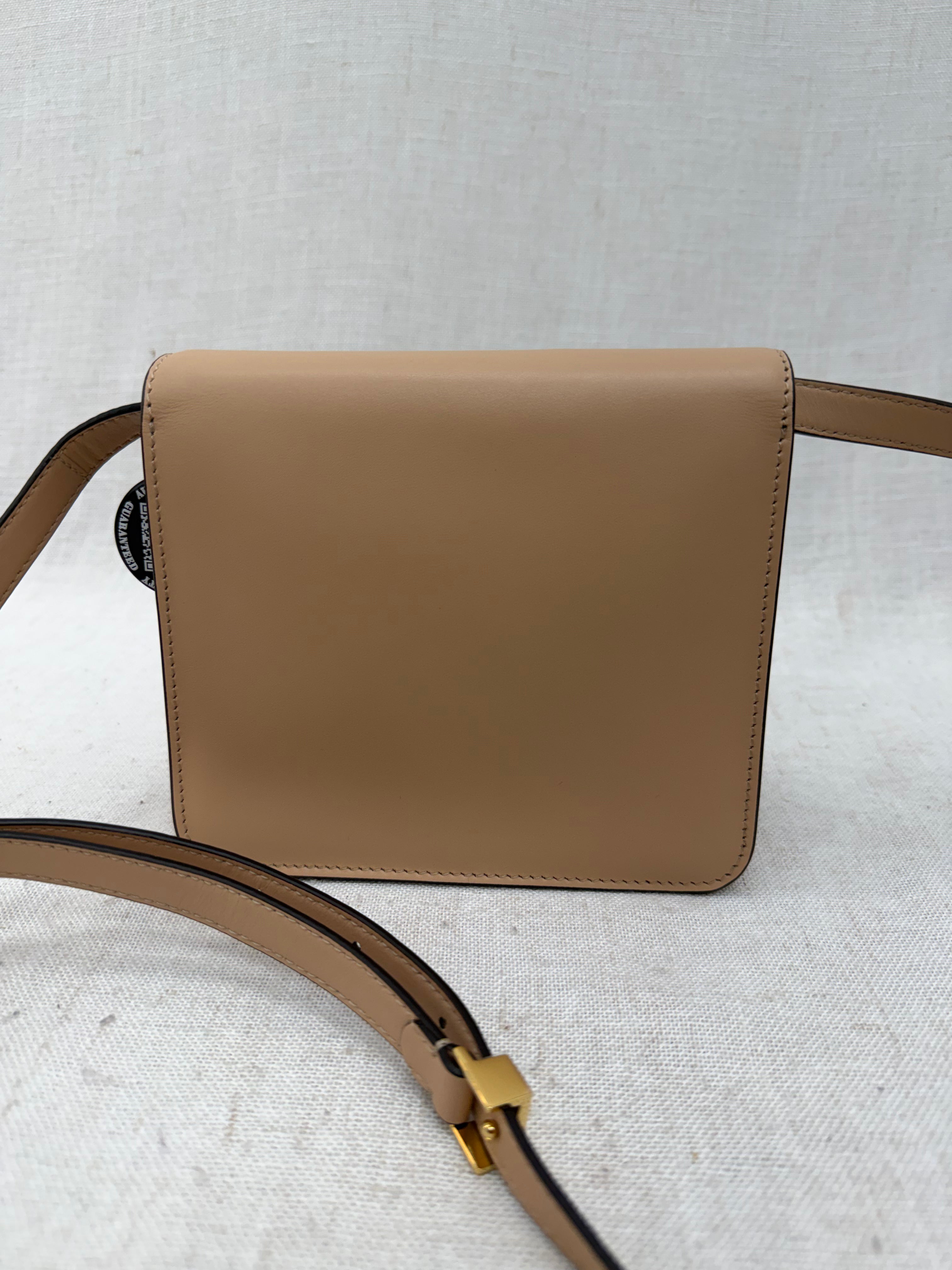 Fendi Beige Leather Vitello King Crystal Fab Shoulder Bag