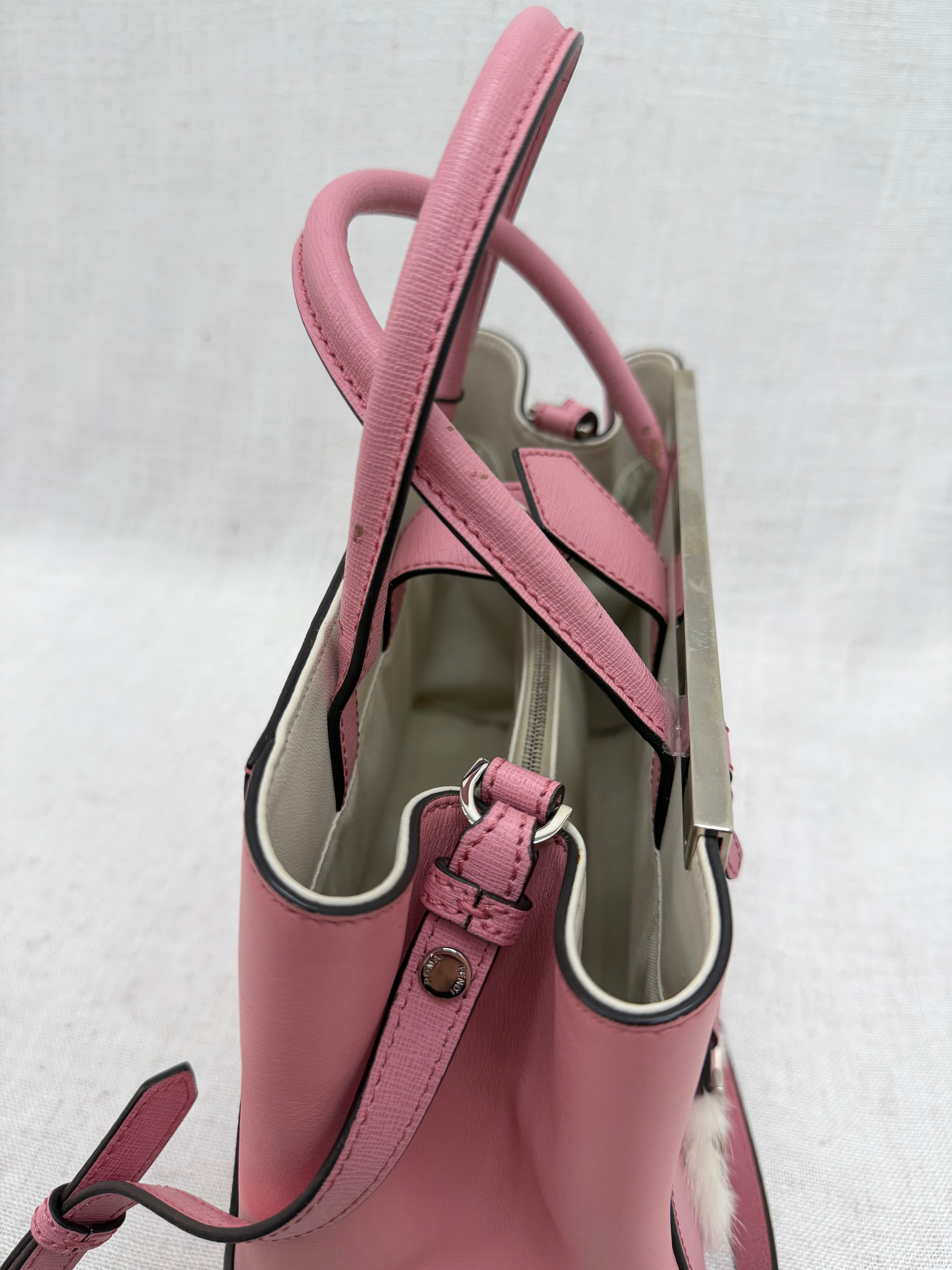 Fendi Pink Leather Petite 2Jours Monster Tote Bag