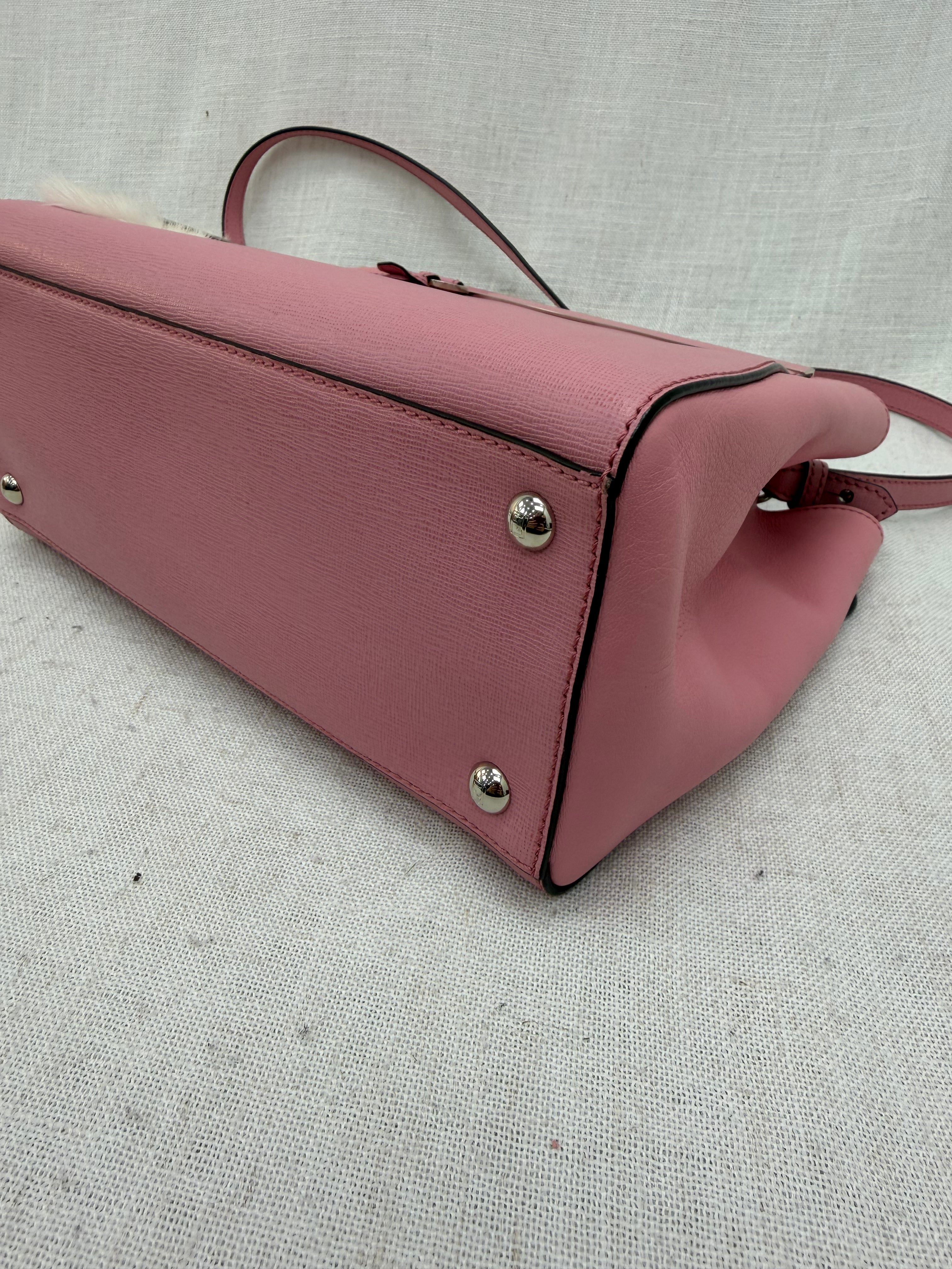 Fendi Pink Leather Petite 2Jours Monster Tote Bag