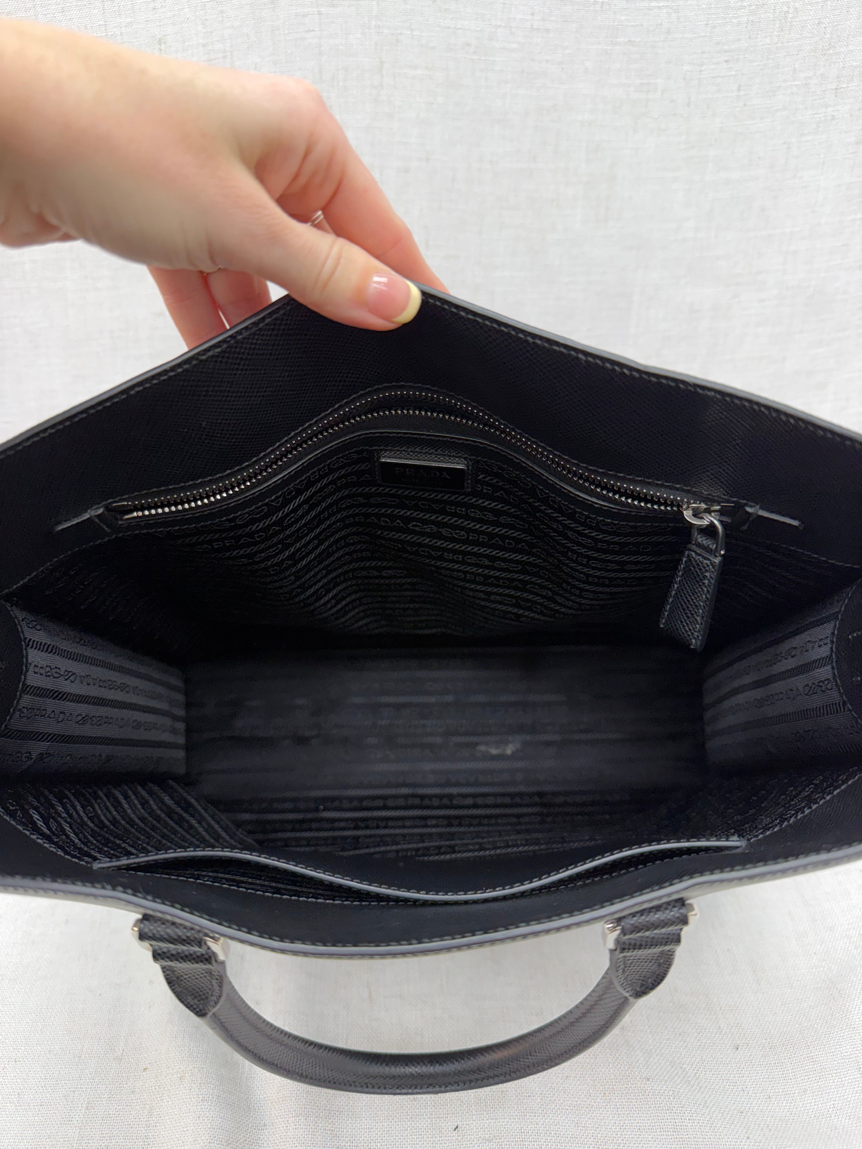 Prada Black Saffiano Leather Tote Bag