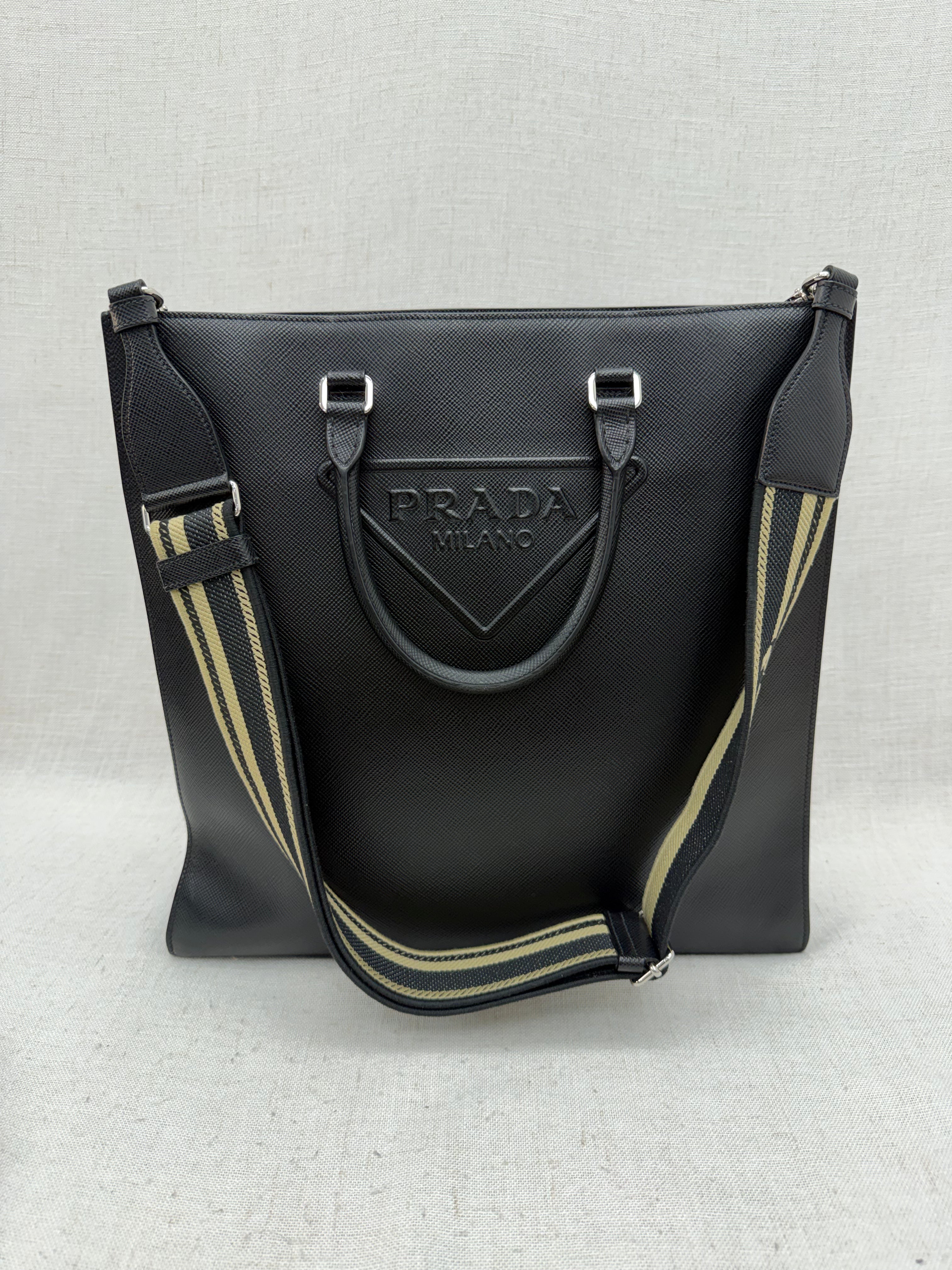 Prada Black Saffiano Leather Tote Bag