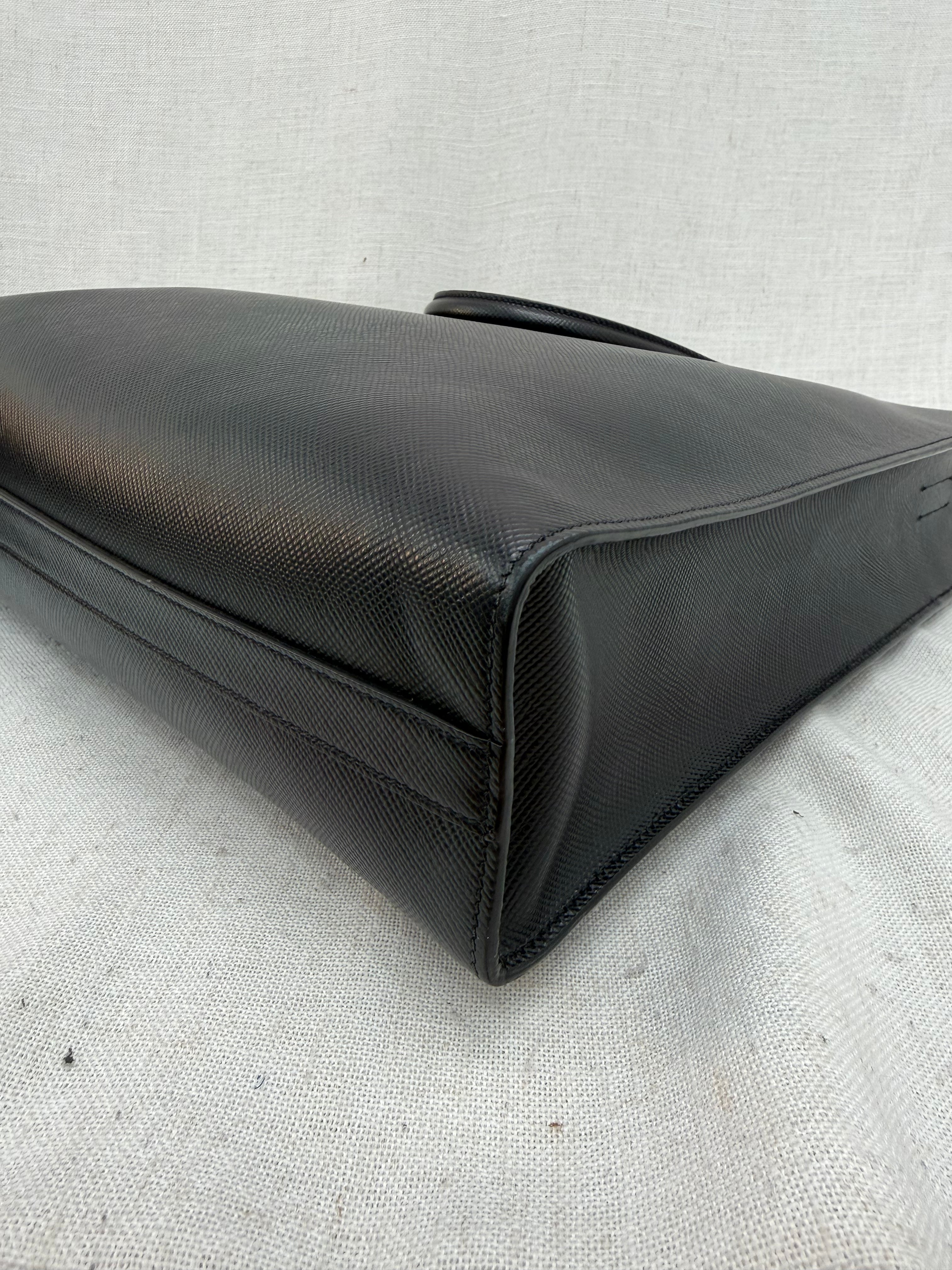 Prada Black Saffiano Leather Tote Bag