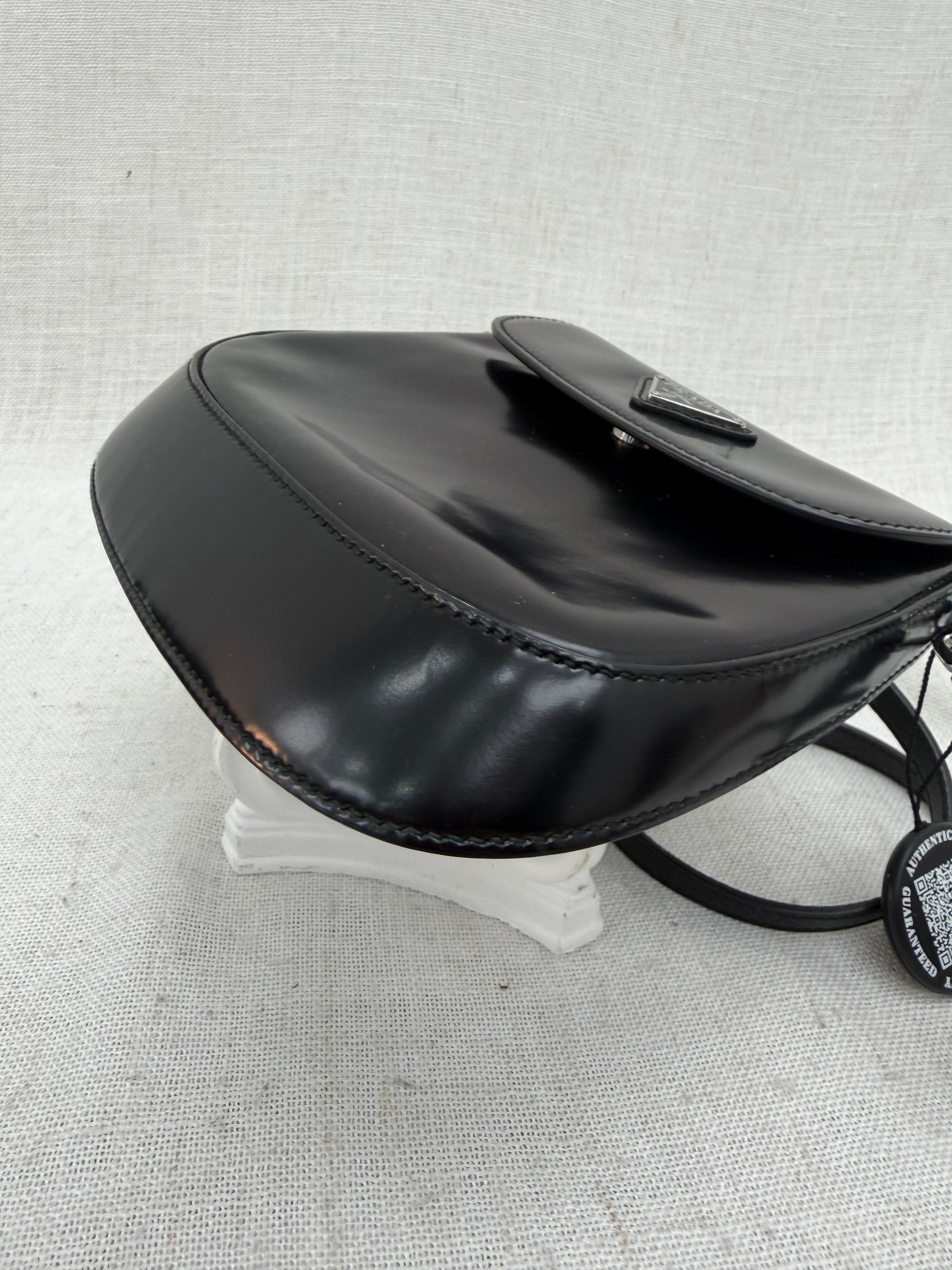 Prada Black Leather Cleo Mini Shoulder Bag