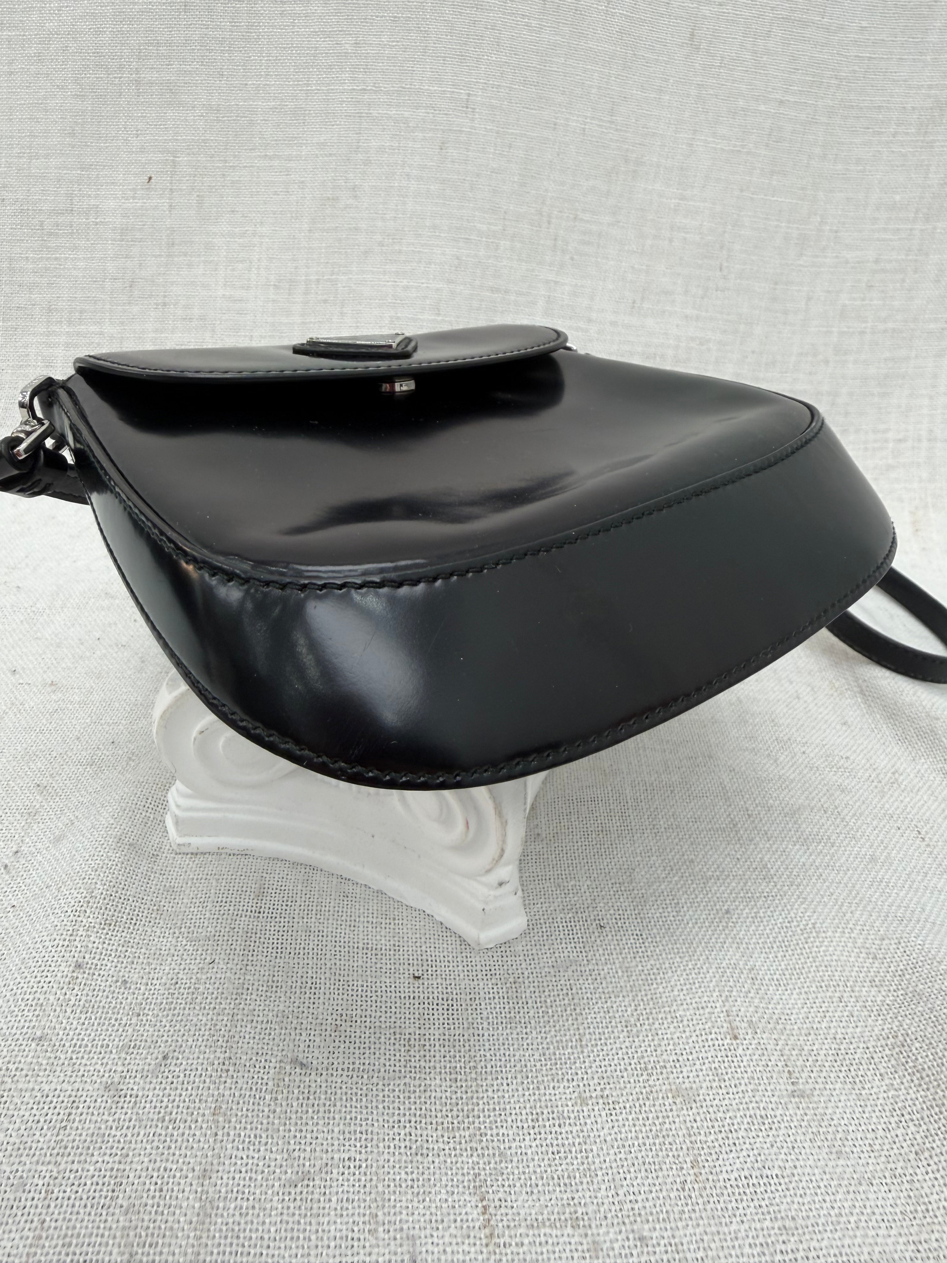 Prada Black Leather Cleo Mini Shoulder Bag