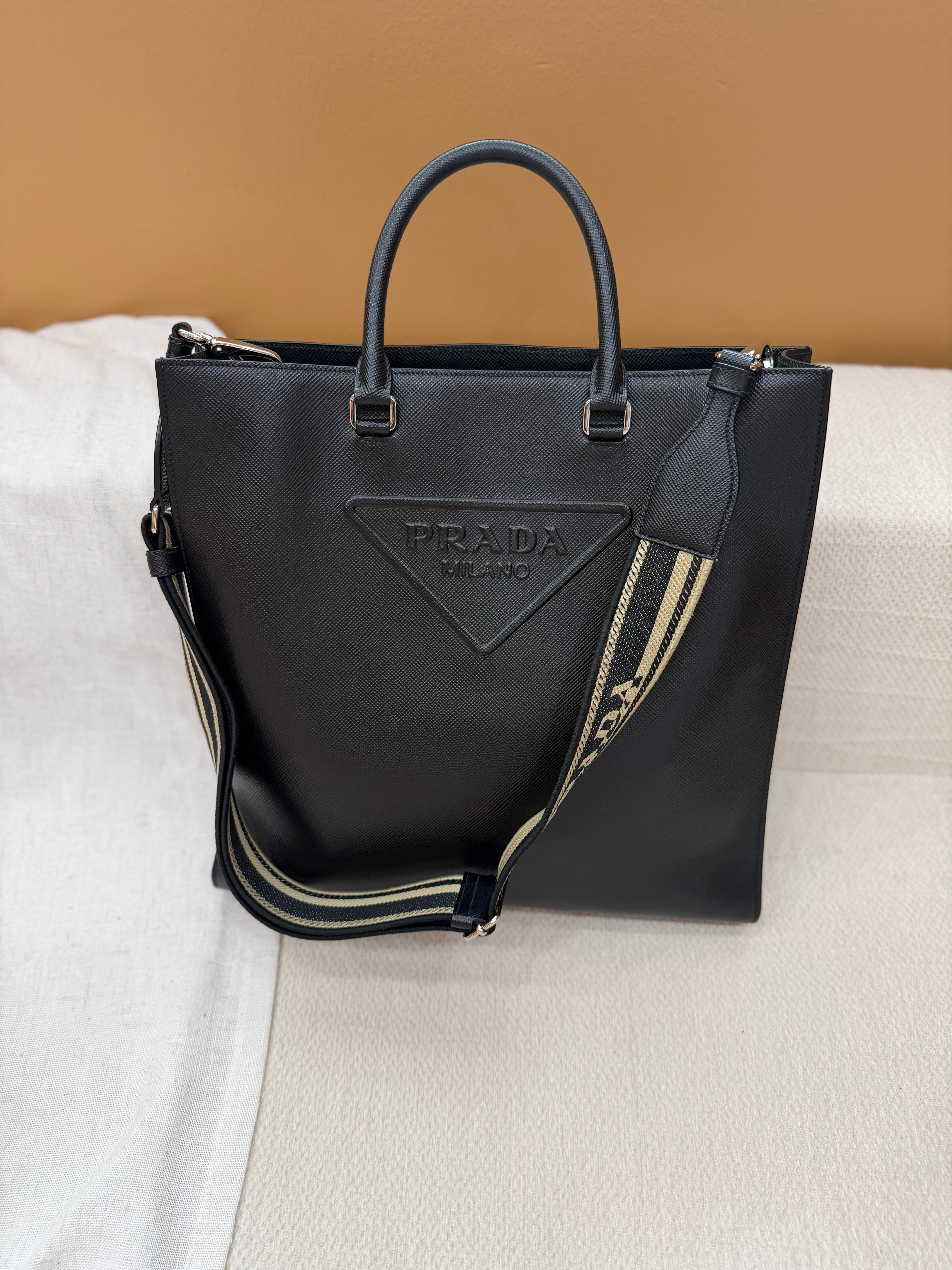 Prada Black Saffiano Leather Tote Bag