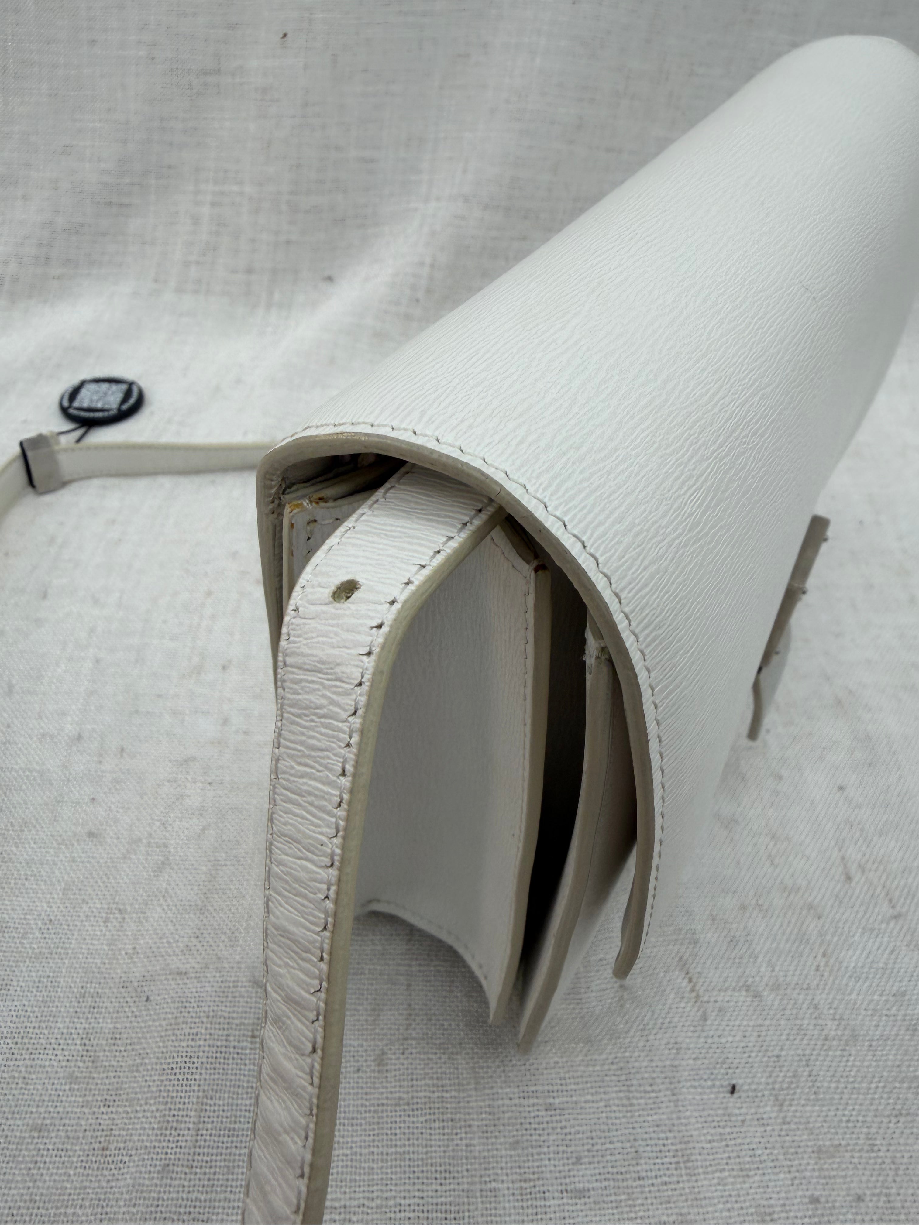 Celine White Leather Medium Classic Box Crossbody