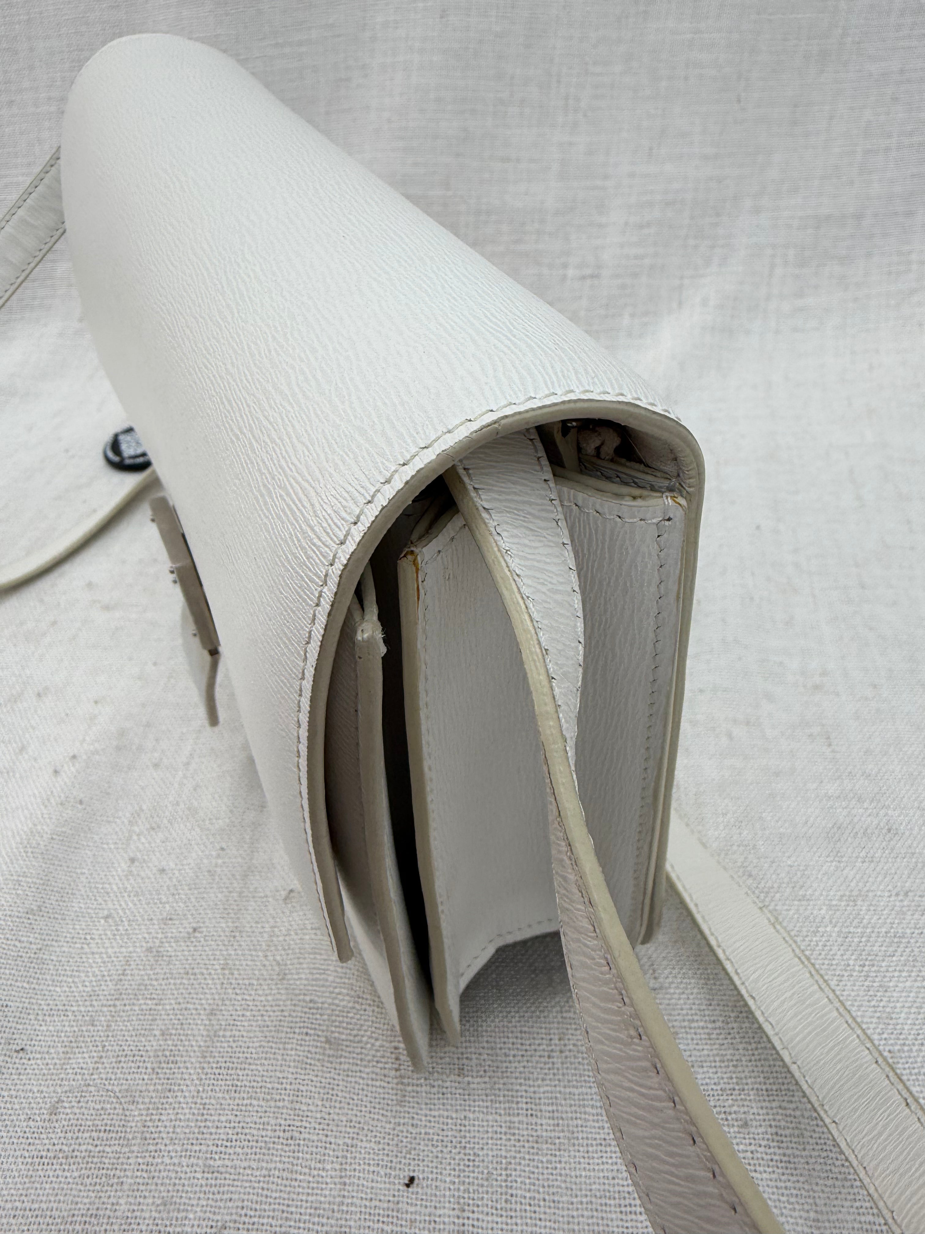 Celine White Leather Medium Classic Box Crossbody
