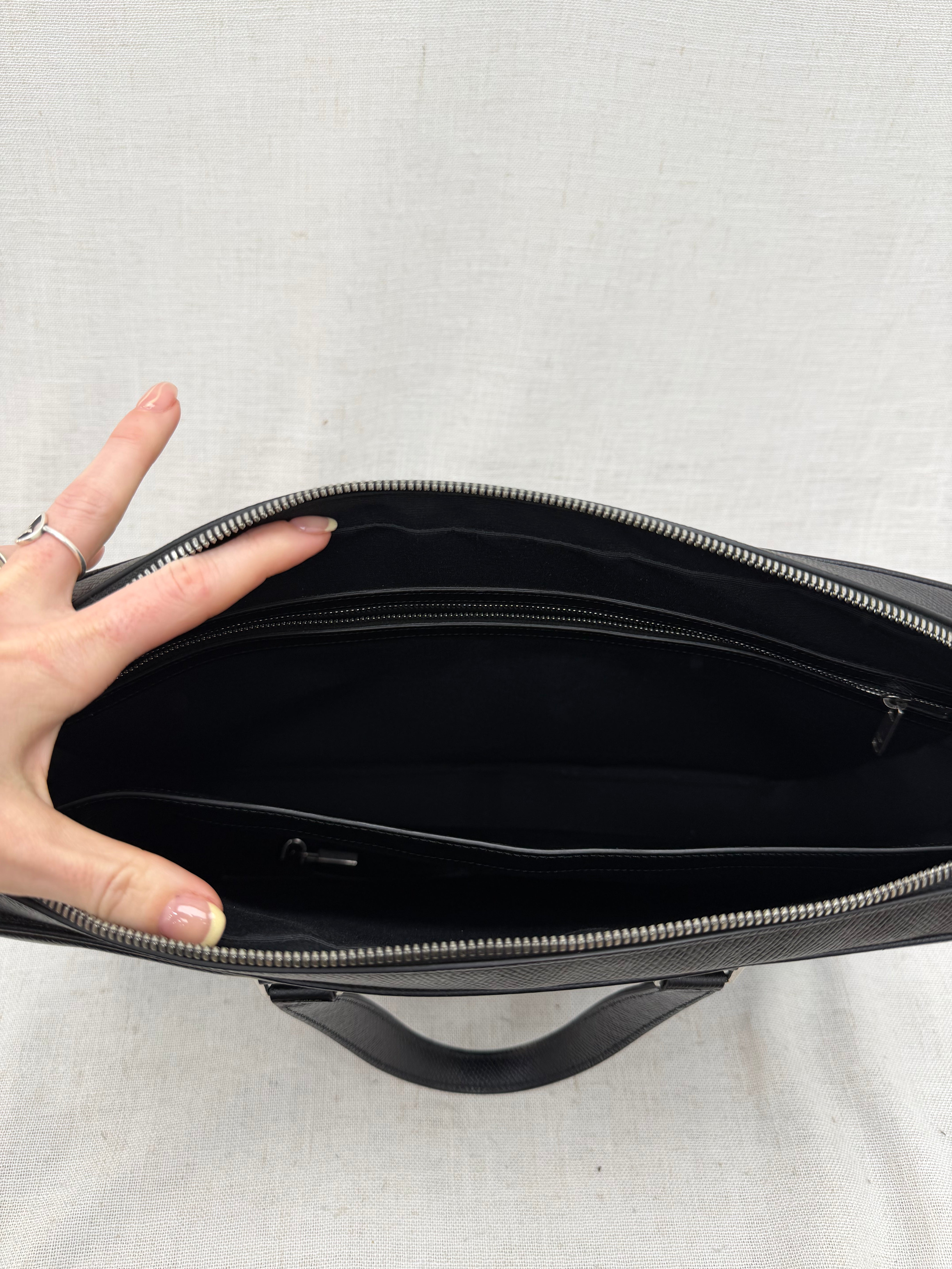 Celine Black Grained Calfskin Briefcase