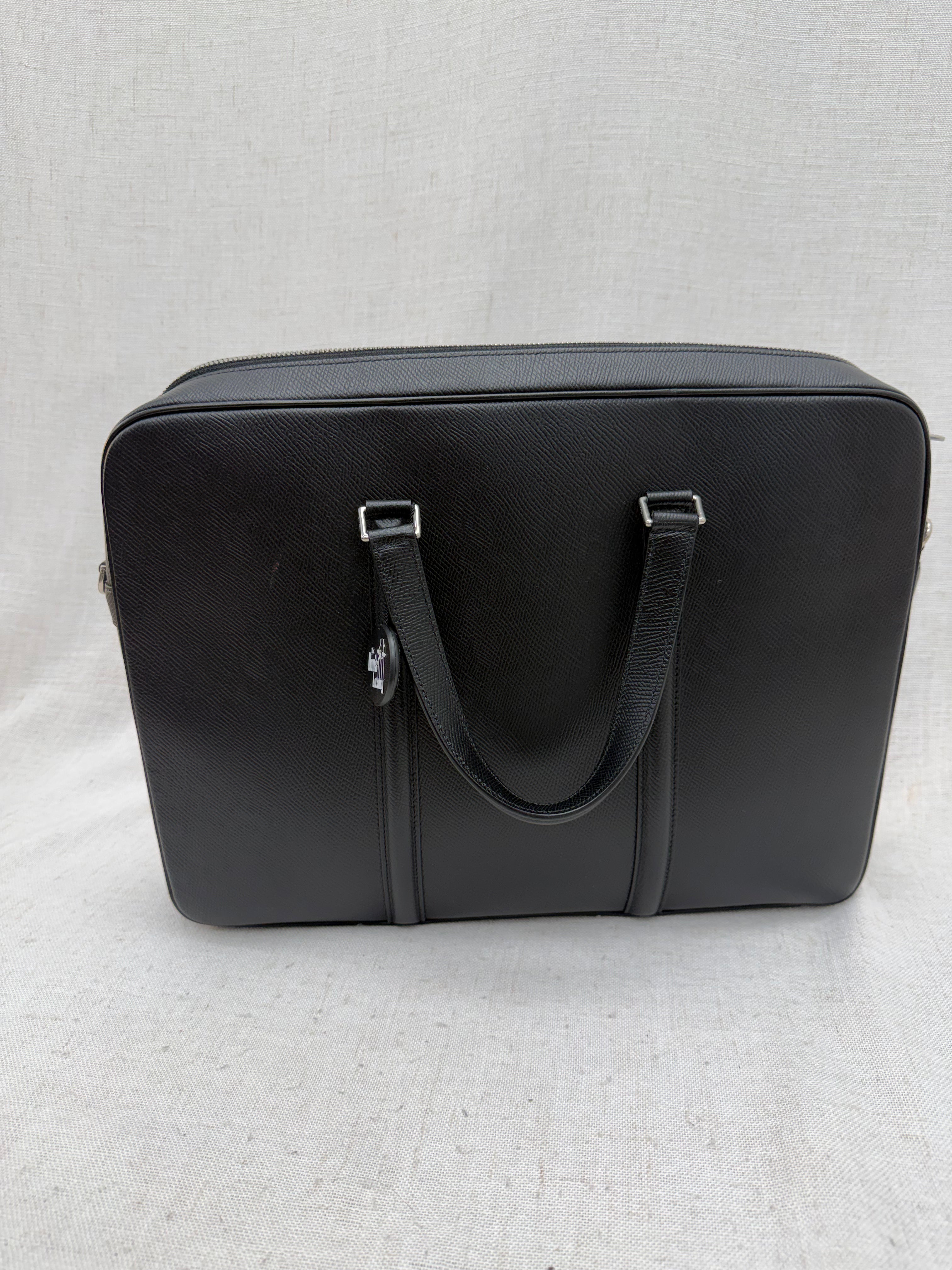 Celine Black Grained Calfskin Briefcase