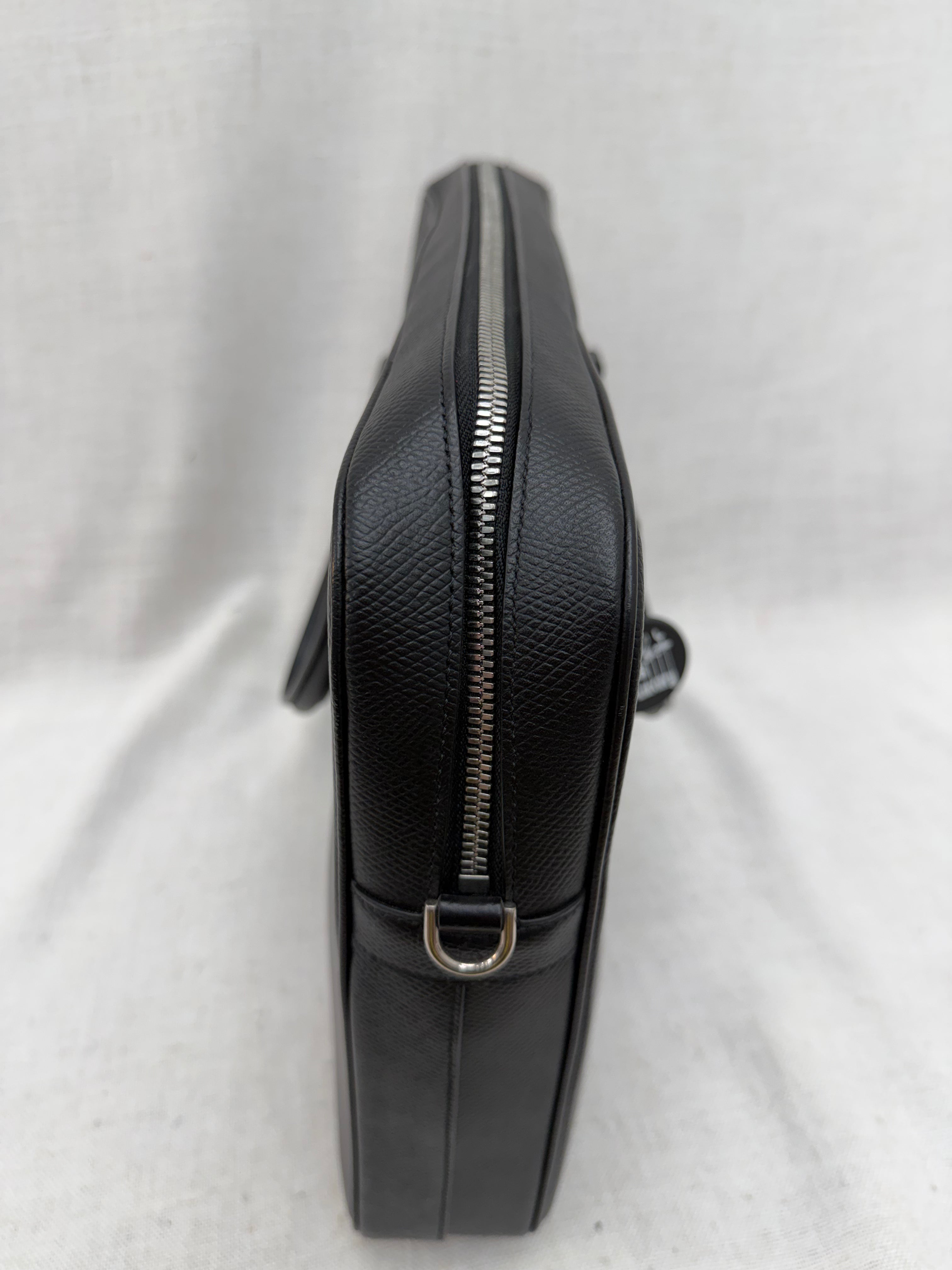 Celine Black Grained Calfskin Briefcase