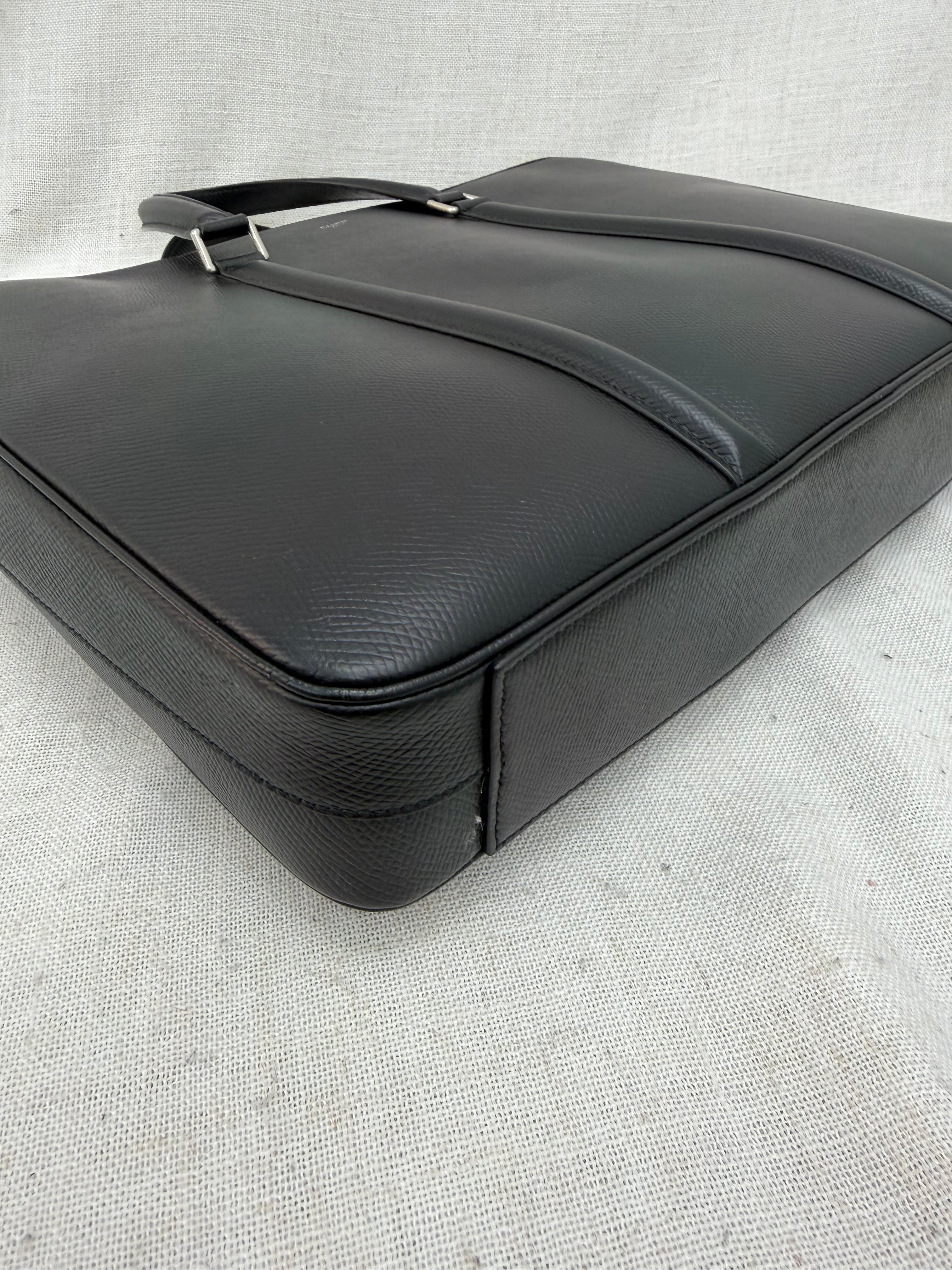 Celine Black Grained Calfskin Briefcase