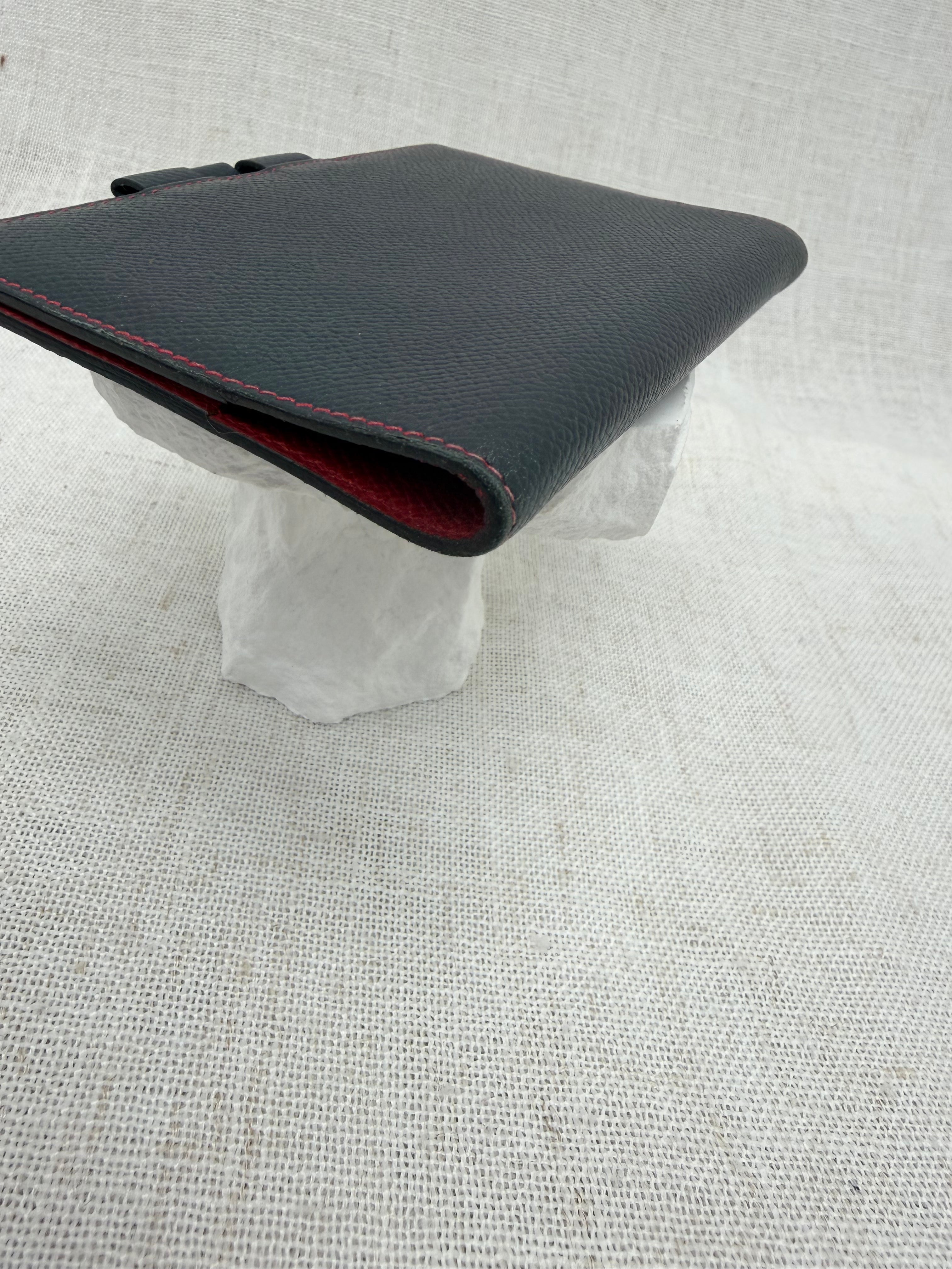 Hermes Navy Blue & Red Leather Passport Agenda Cover