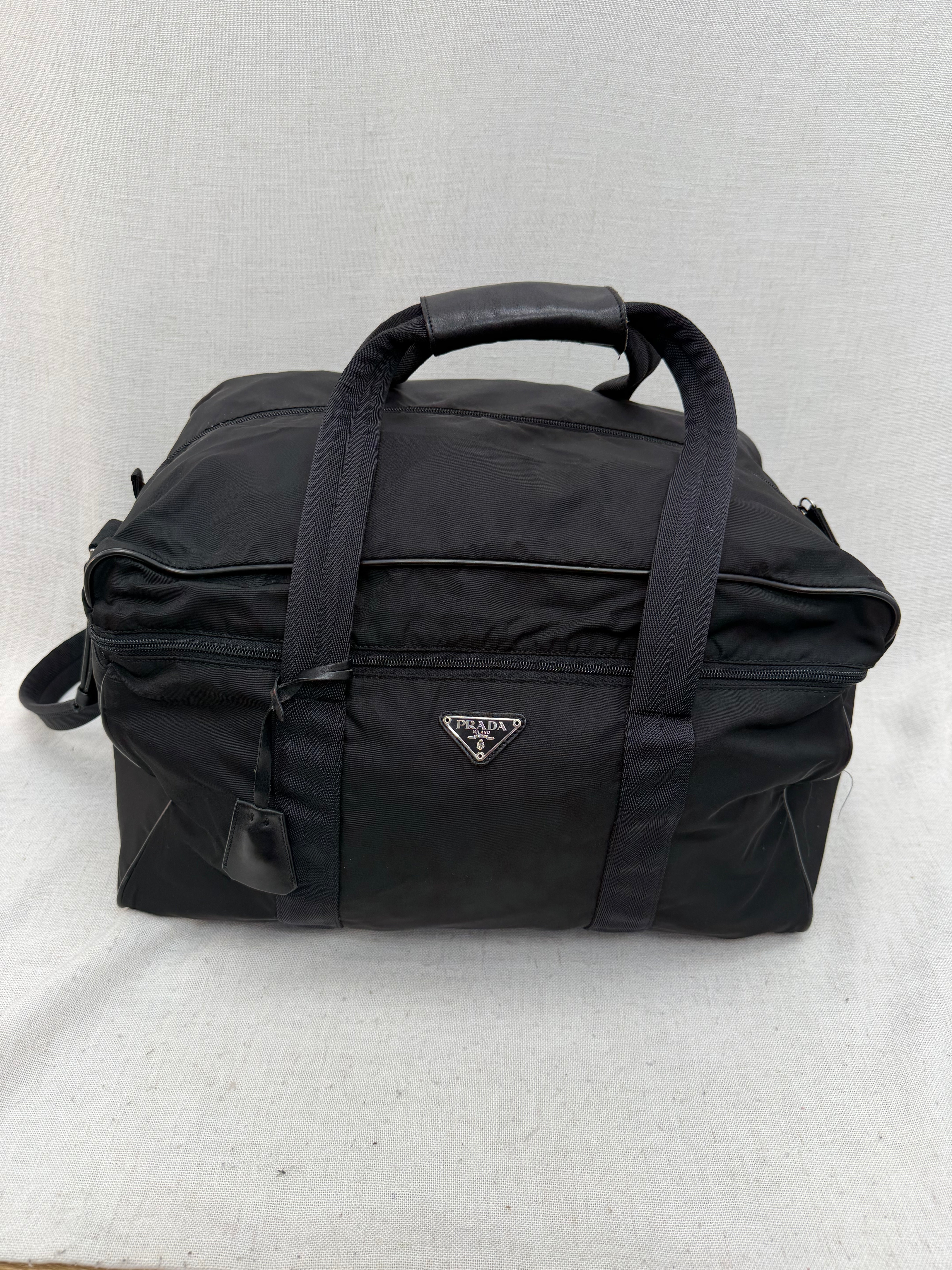 Prada Black Nylon Technical Duffle Bag