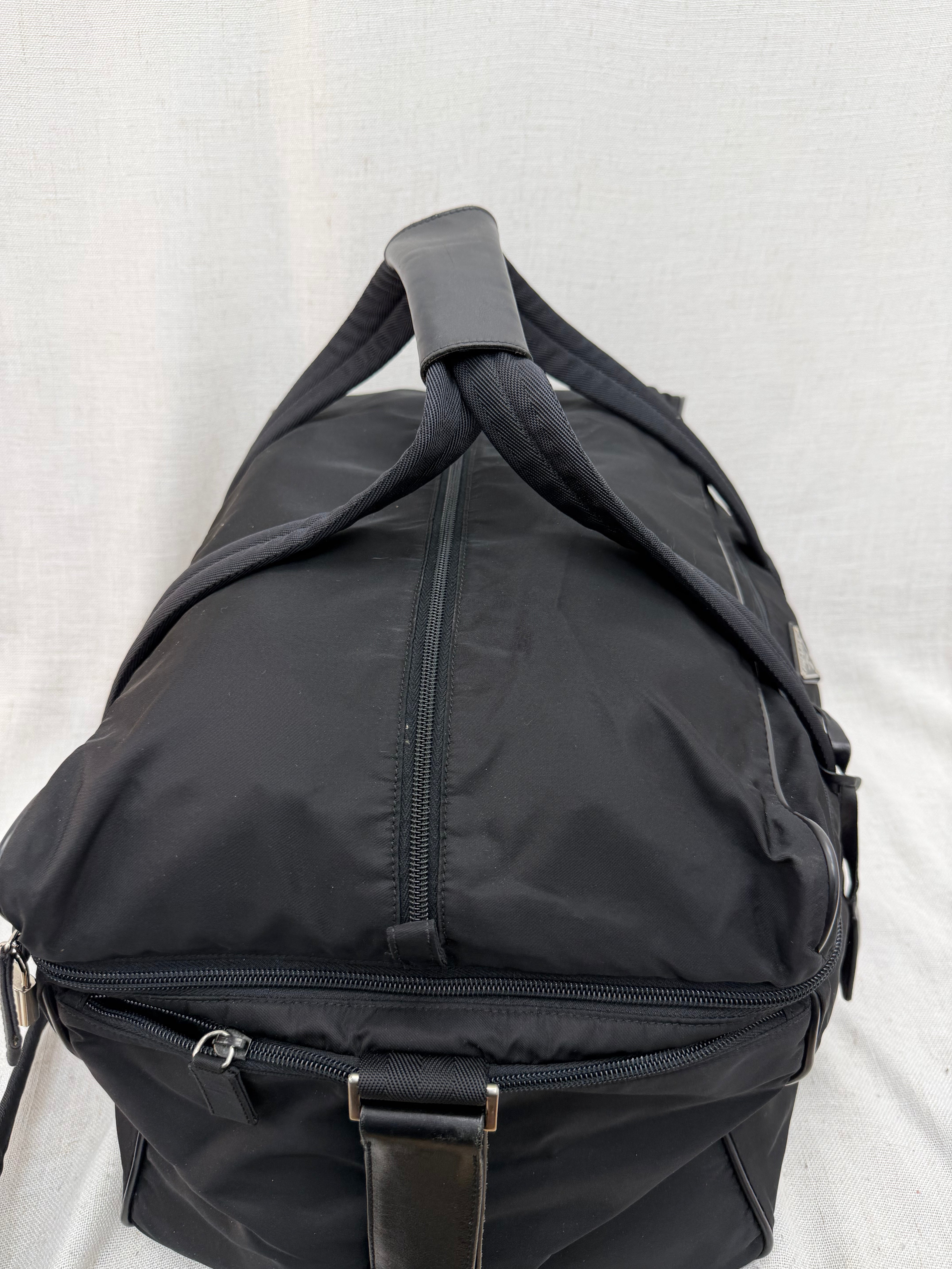 Prada Black Nylon Technical Duffle Bag