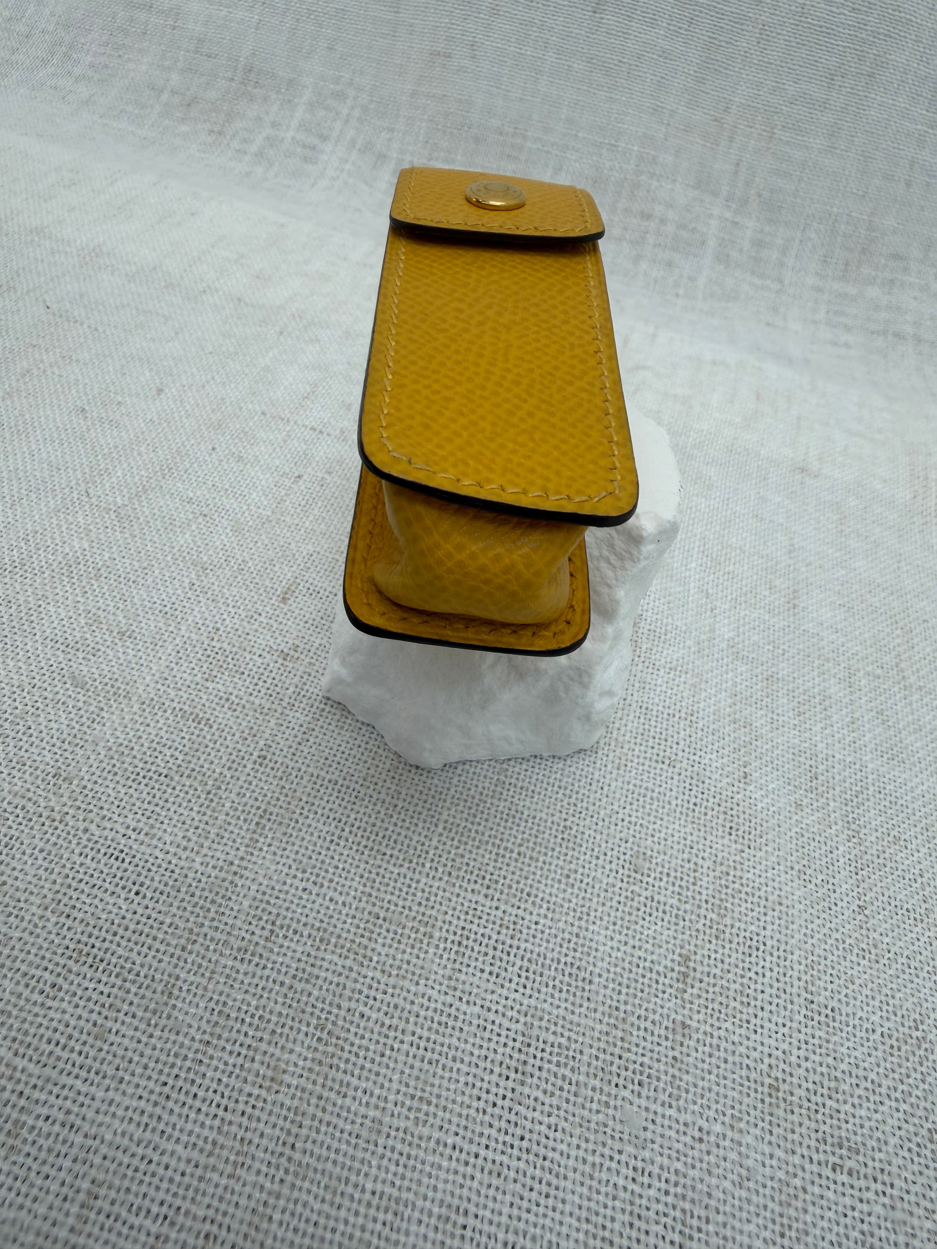 Hermes Yellow Leather Chapstick Case