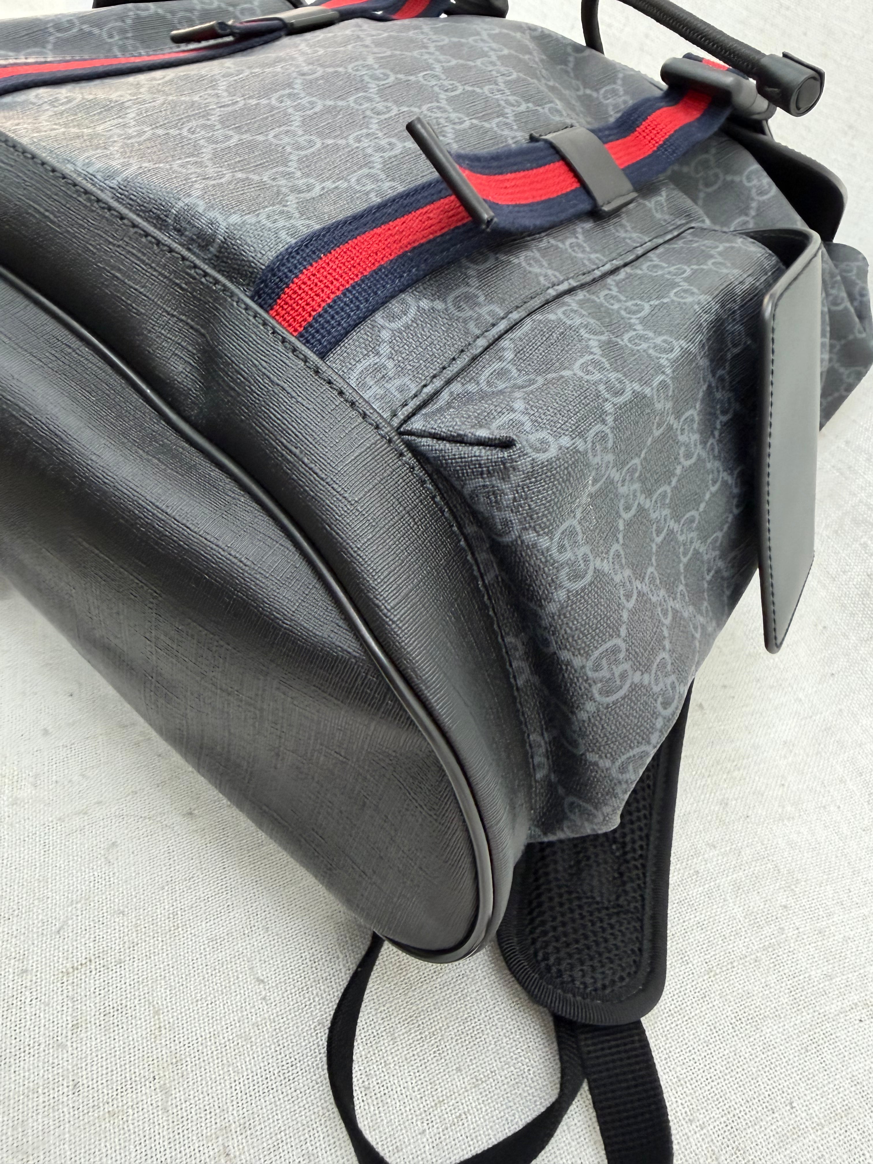 BRAND NEW- Gucci Grey & Black Soft GG Supreme Web Backpack