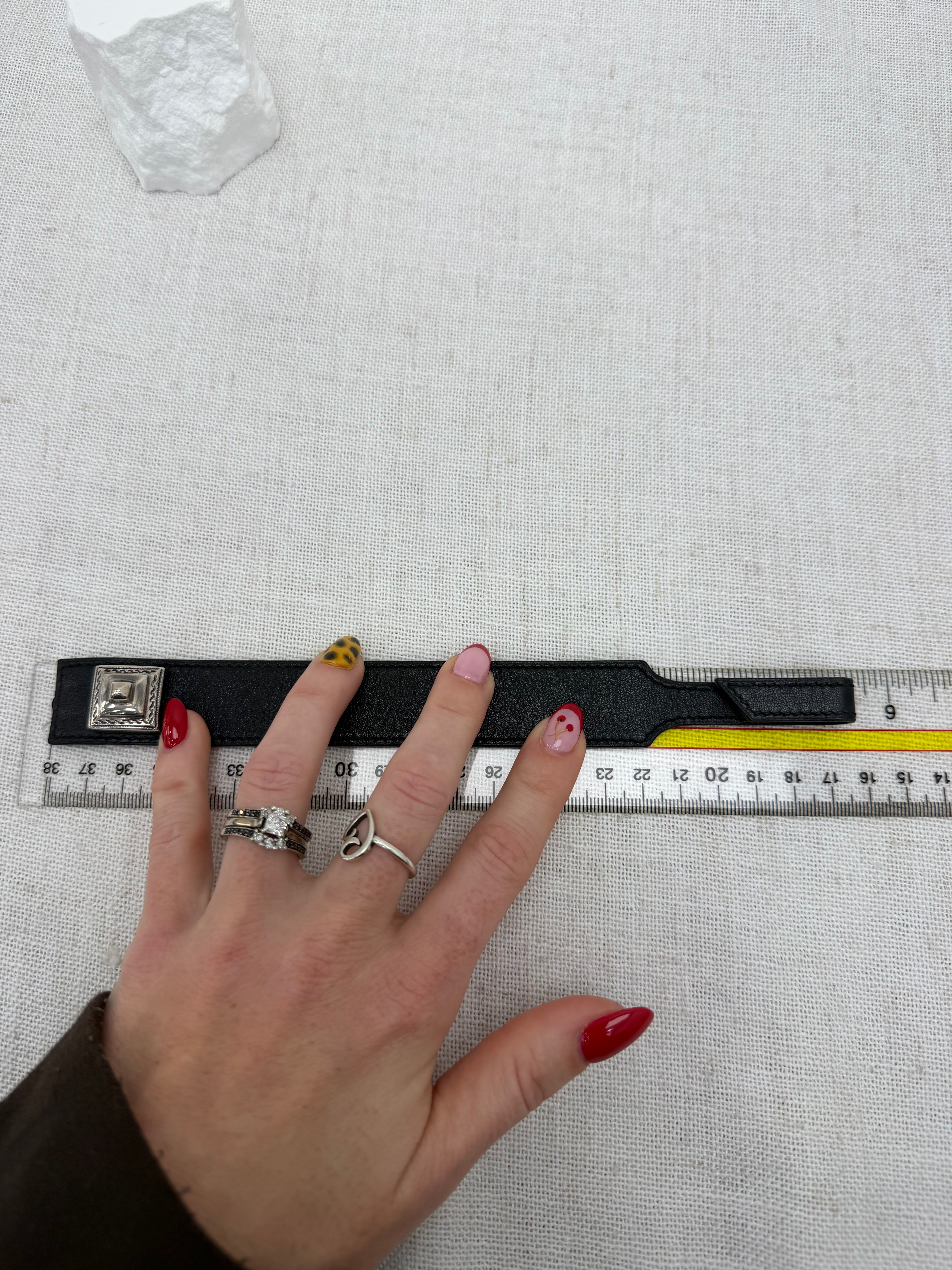 Hermes Black Leather Artemis Strap Bracelet