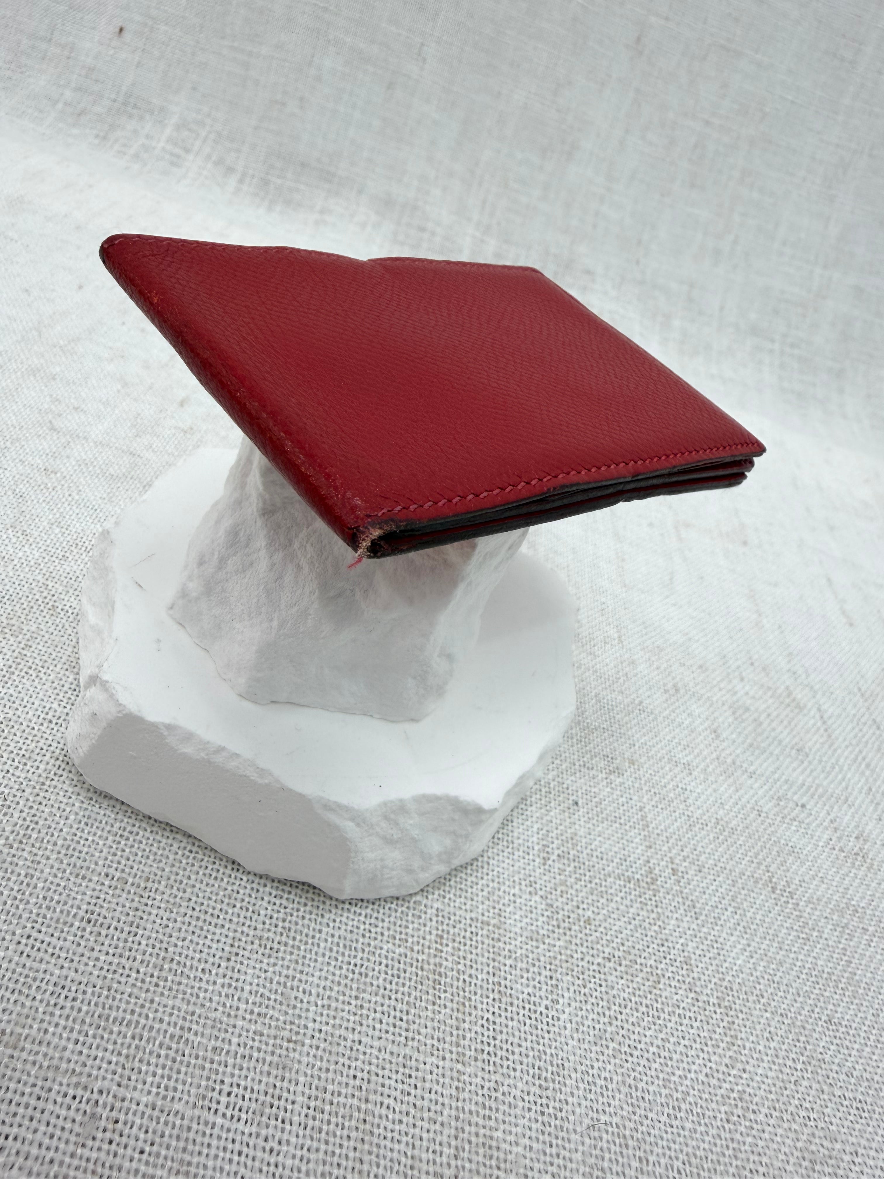 Hermes Red Leather Guernesey Card Holder