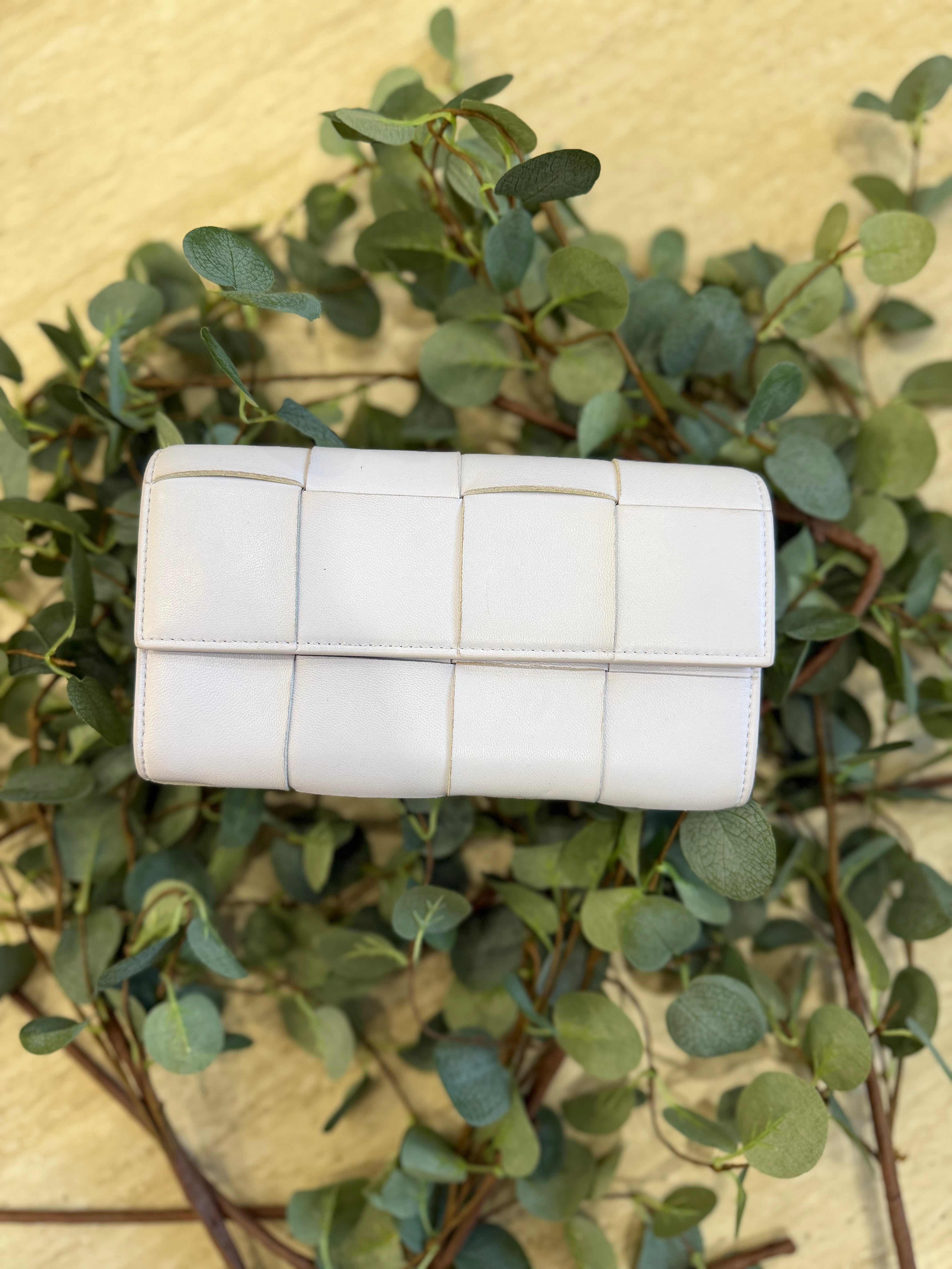 Bottega Veneta Lavender Leather Cassette Flap Wallet