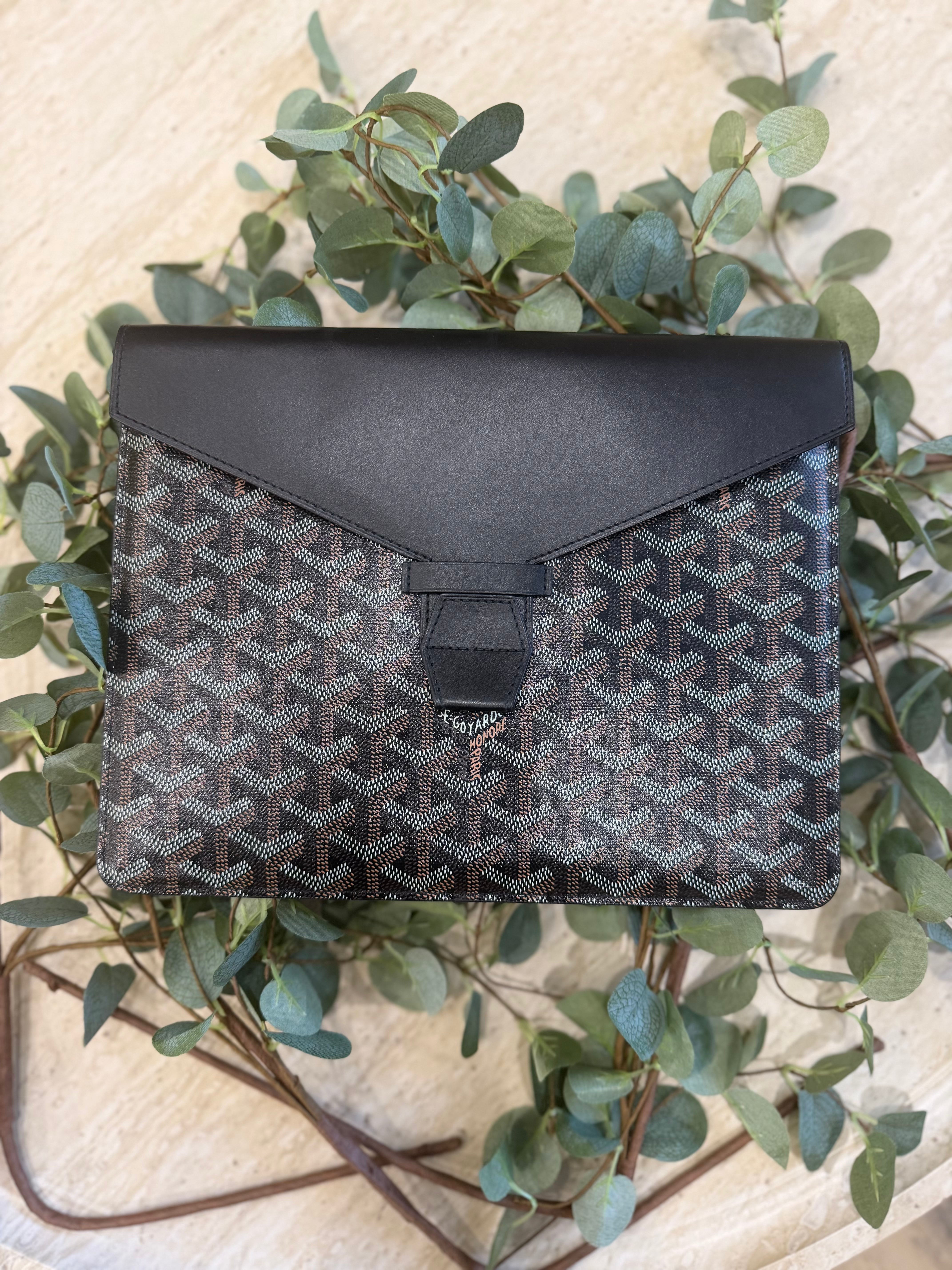 Goyard Black Goyardine Leather Commando Envelope