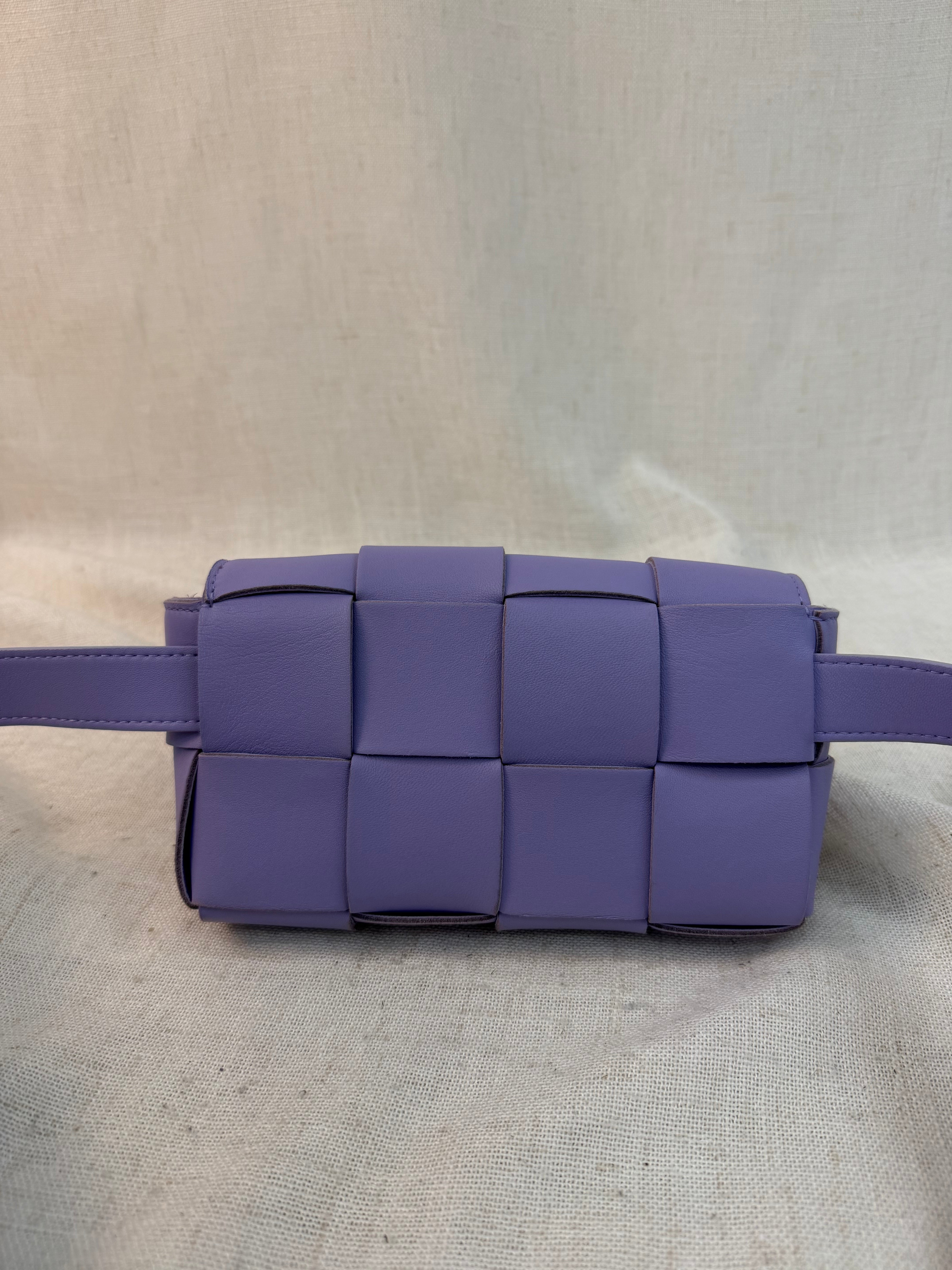 Bottega Veneta Lavender Intrecciato Leather Cassette Belt Bag