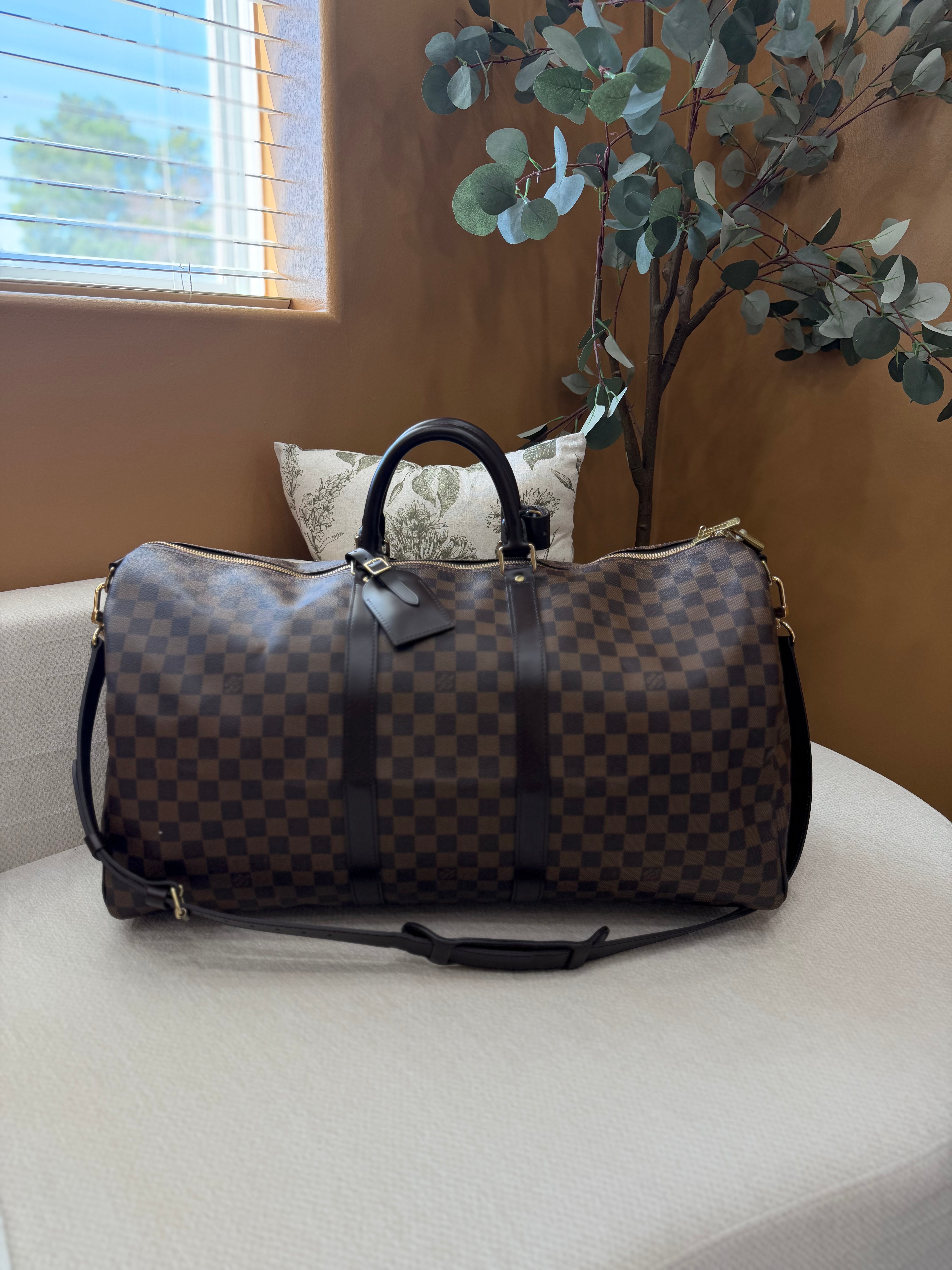 Louis Vuitton Damier Ebene Keepall 55 Bandouliere