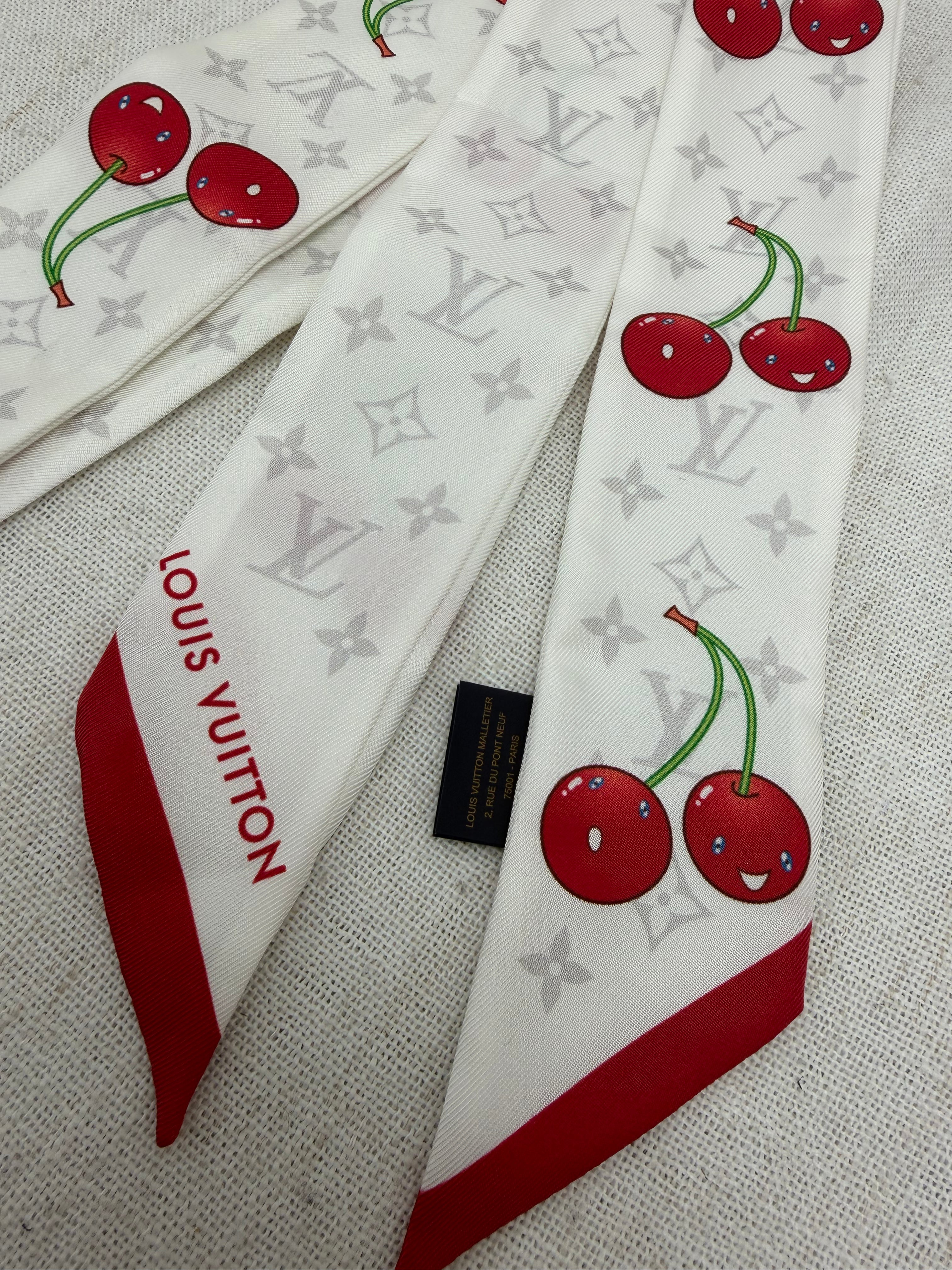 BRAND NEW- Louis Vuitton x Murakami Monogram Cherries Silk Twilly