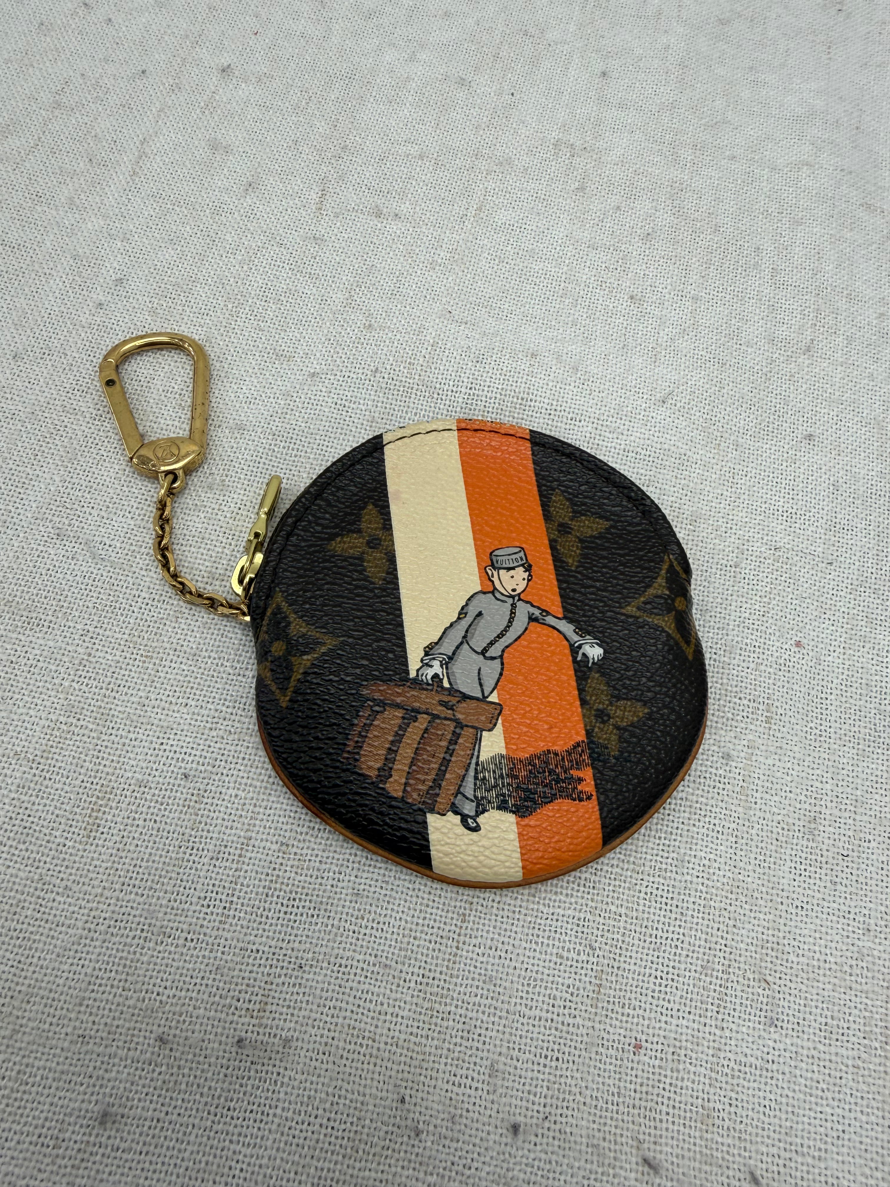 Louis Vuitton Limited Edition Monogram Bell Hop Round Coin Zippy Cles Pouch