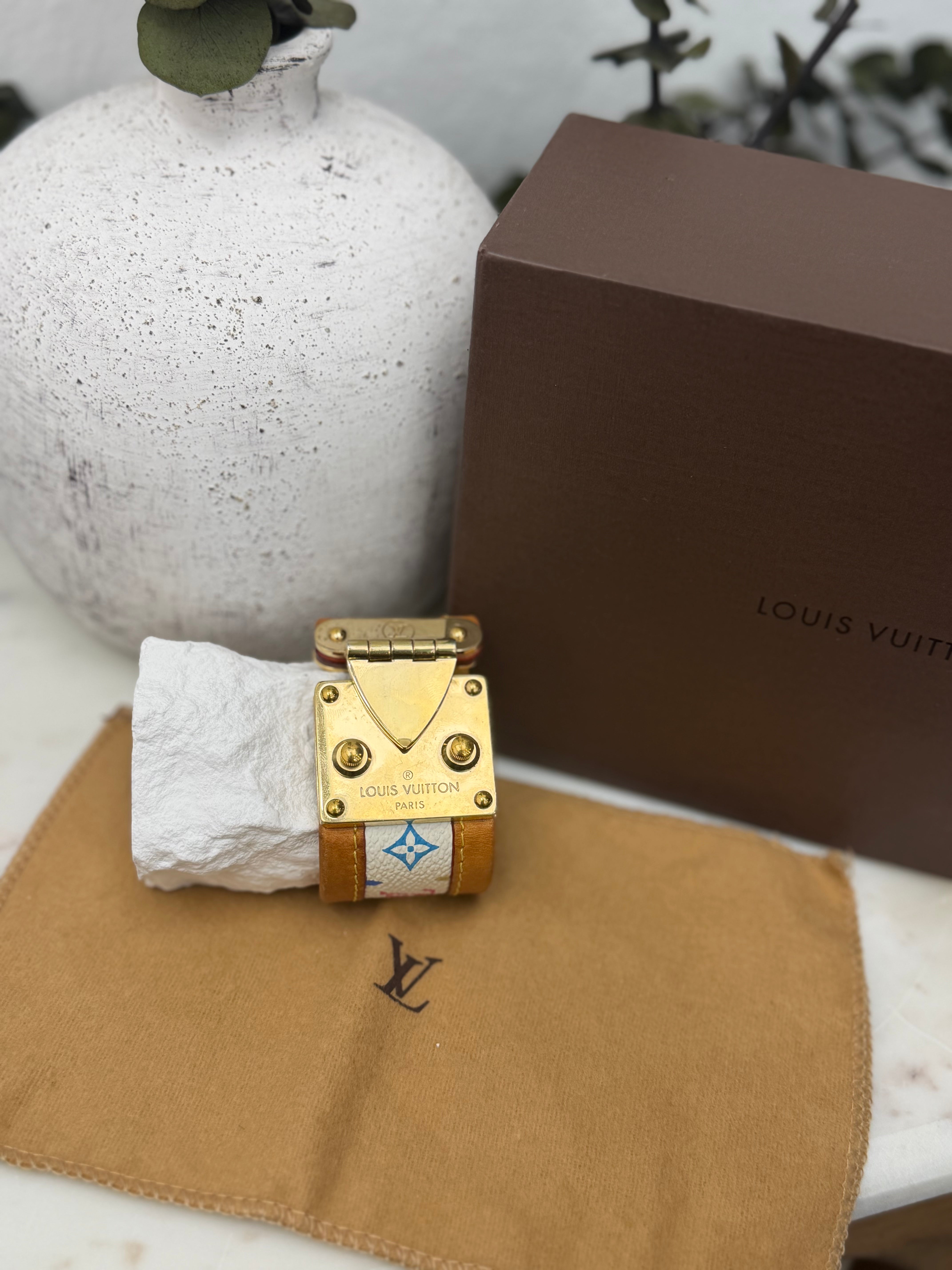 Louis Vuitton White Multicolor Monogram S Lock Bracelet