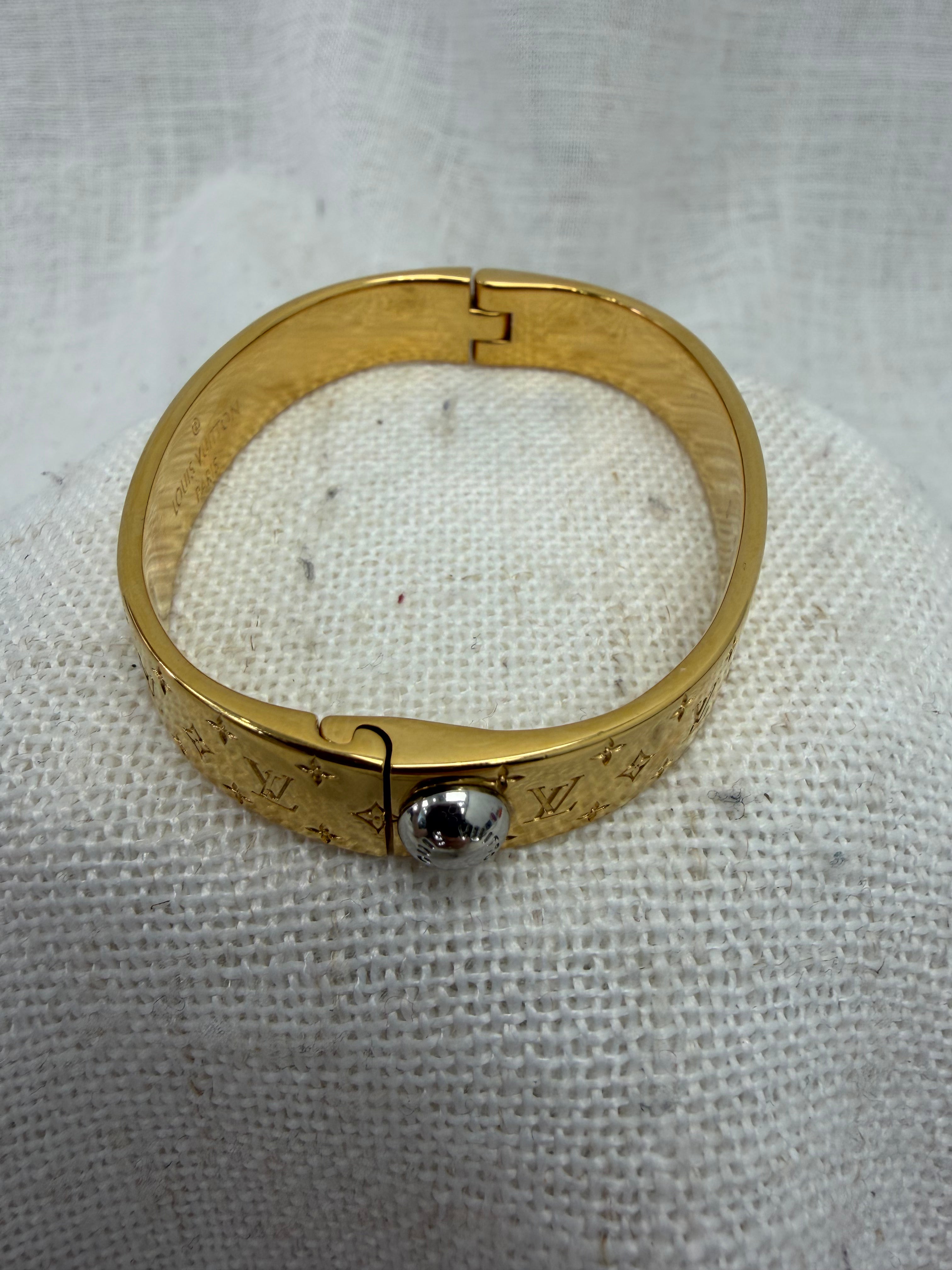 Louis Vuitton Brass Nanogram Cuff Bracelet