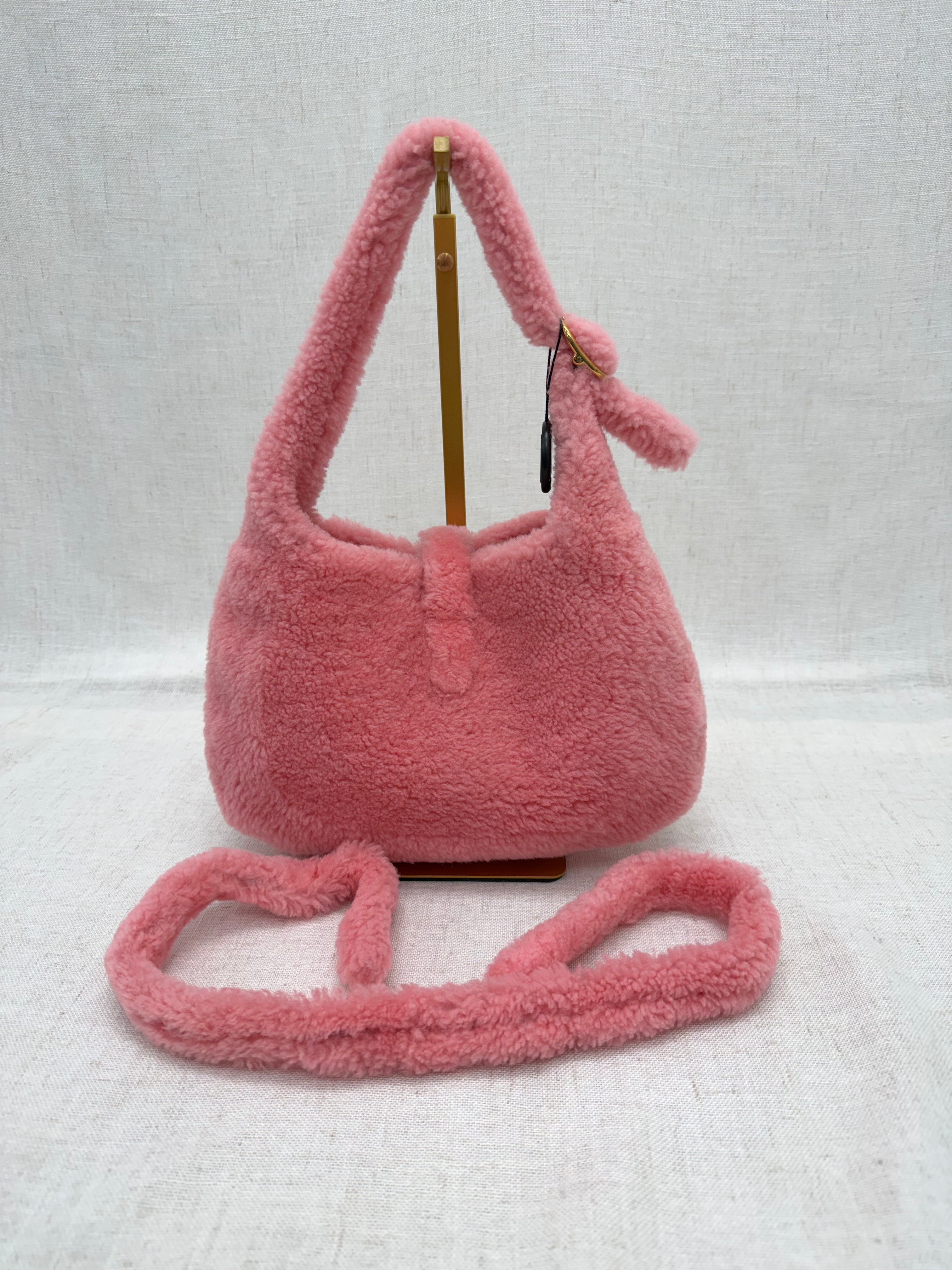 LIKE NEW- Gucci Pink Shearling 1961 Small Jackie 2Way Bag