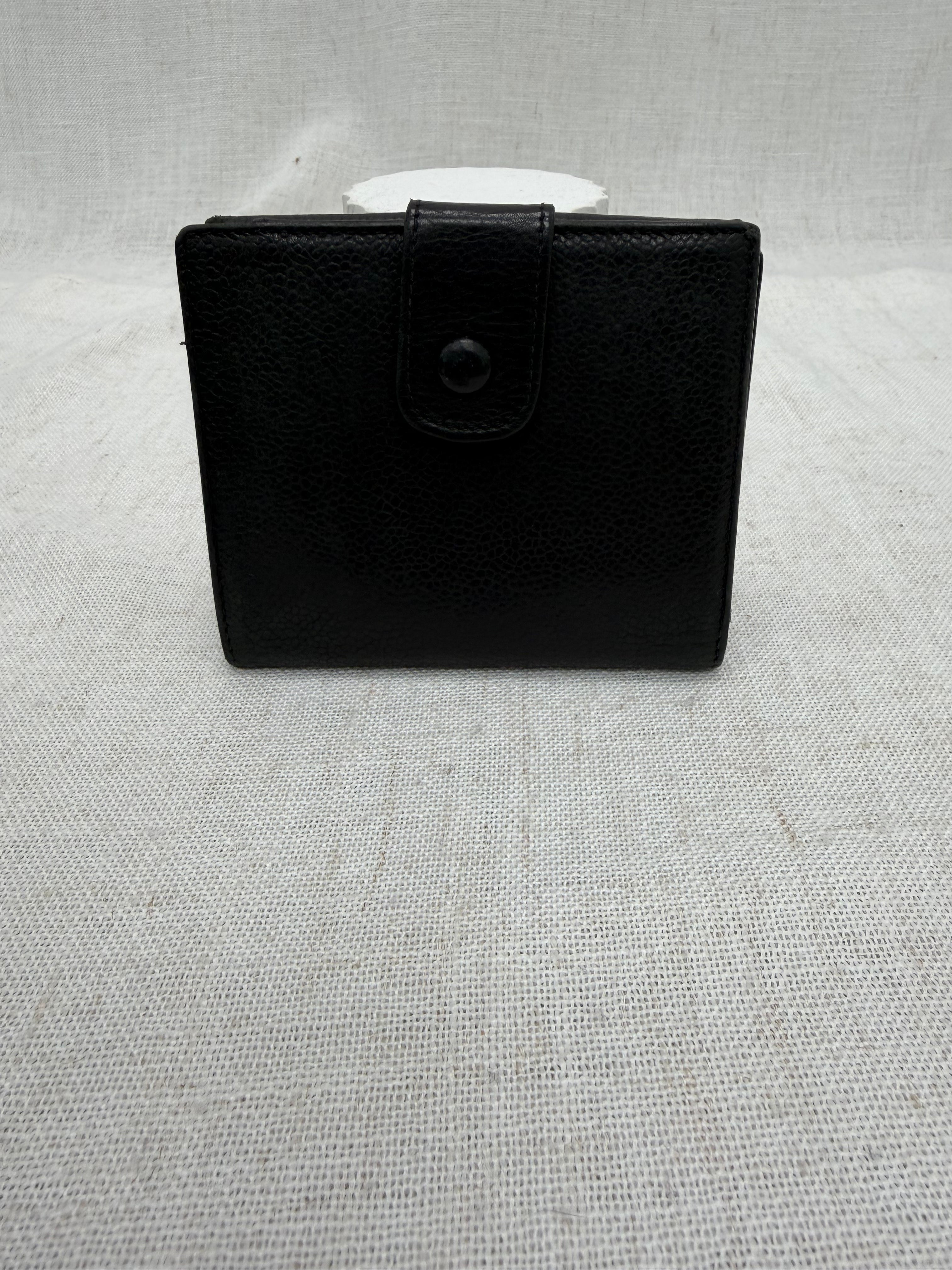 Chanel Black Caviar Leather CC Compact Wallet