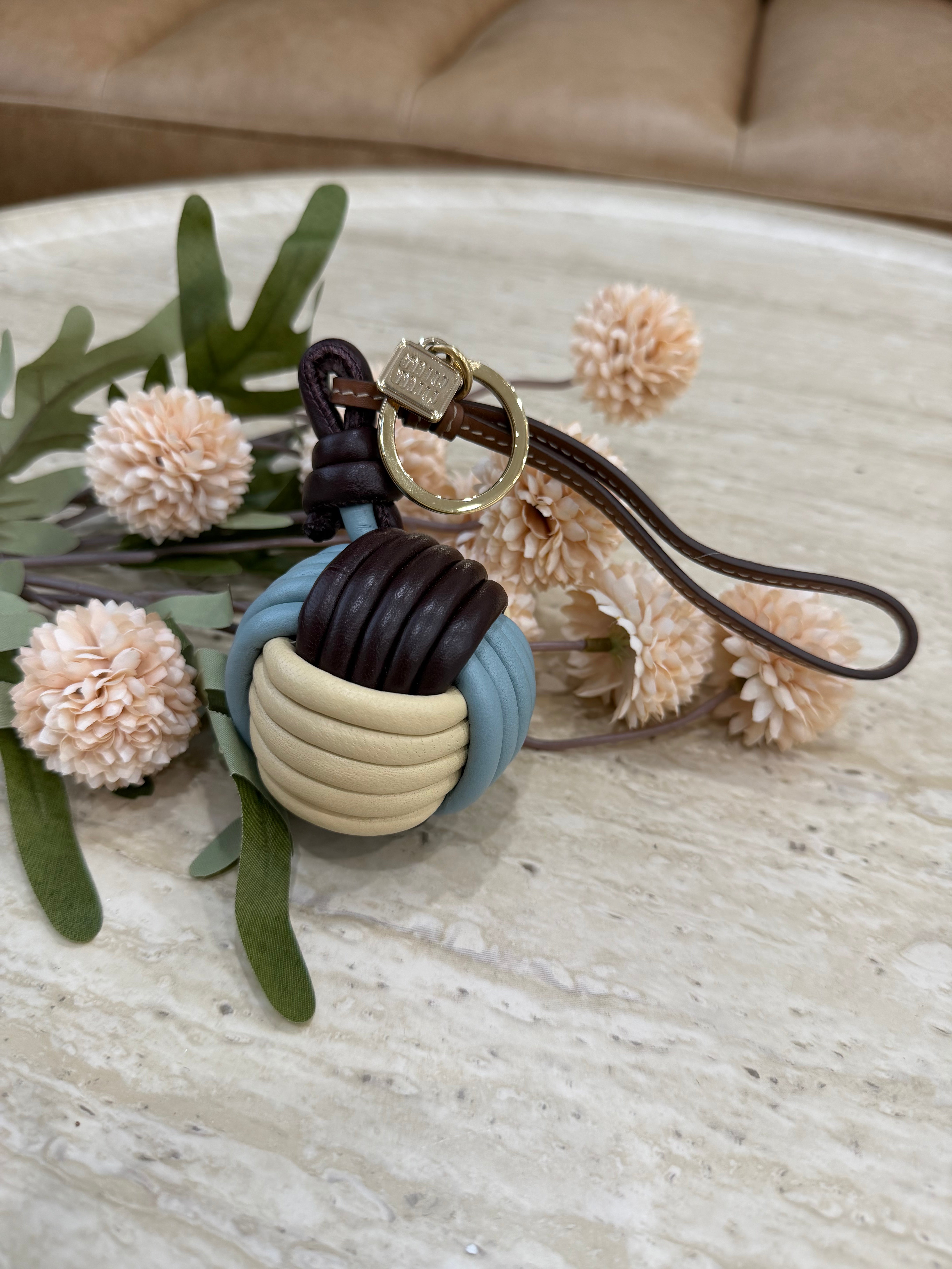 Miu Miu Tricolor Leather Knot Trick Bag Charm