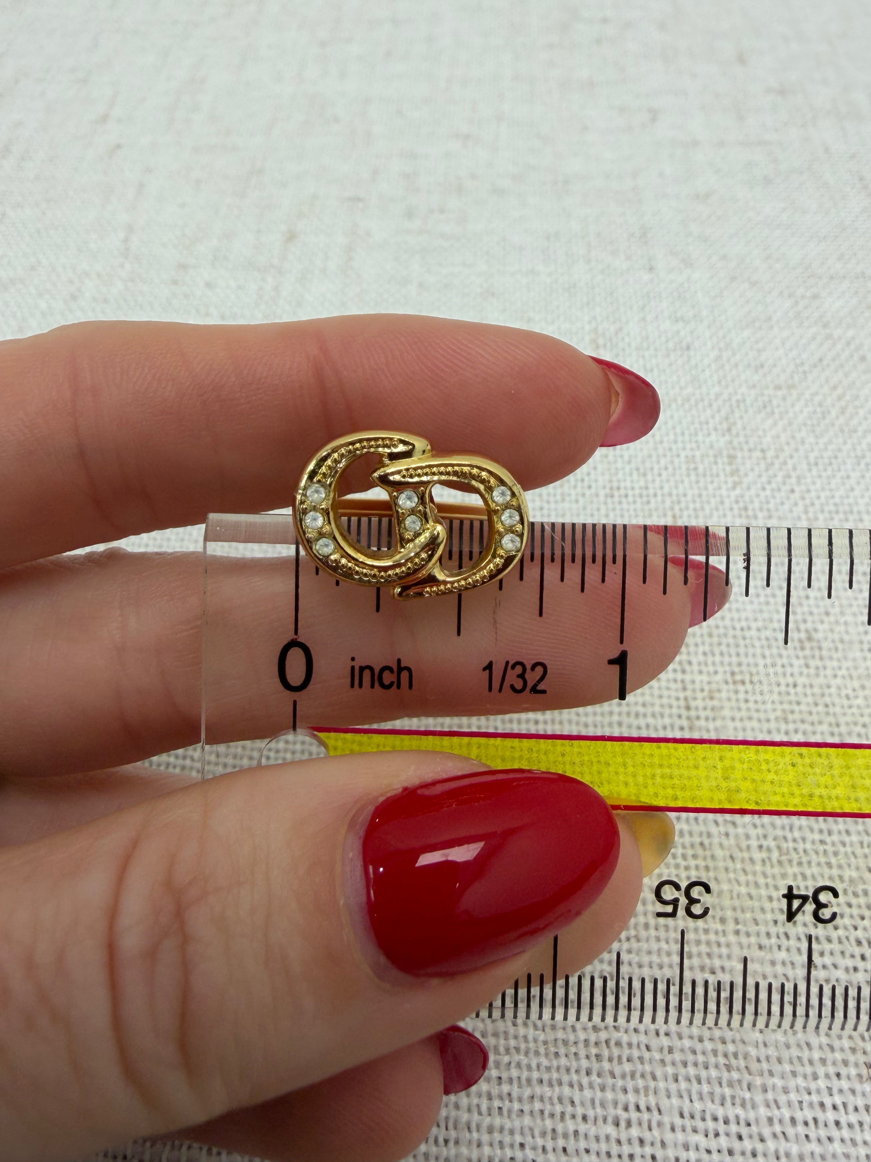 Christian Dior Vintage Gold Tone CD Cufflinks