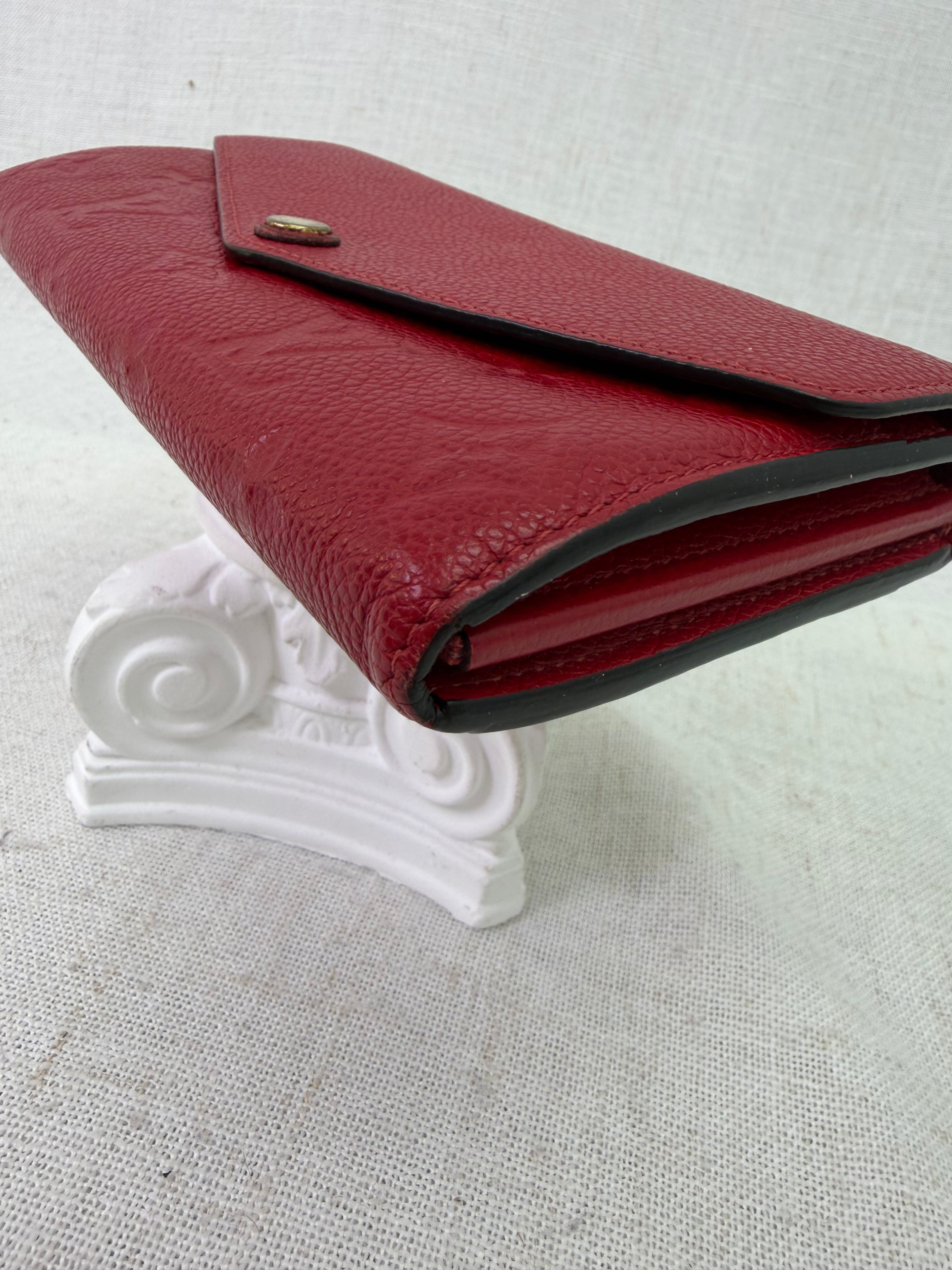 Louis Vuitton Red Empreinte Sarah Wallet