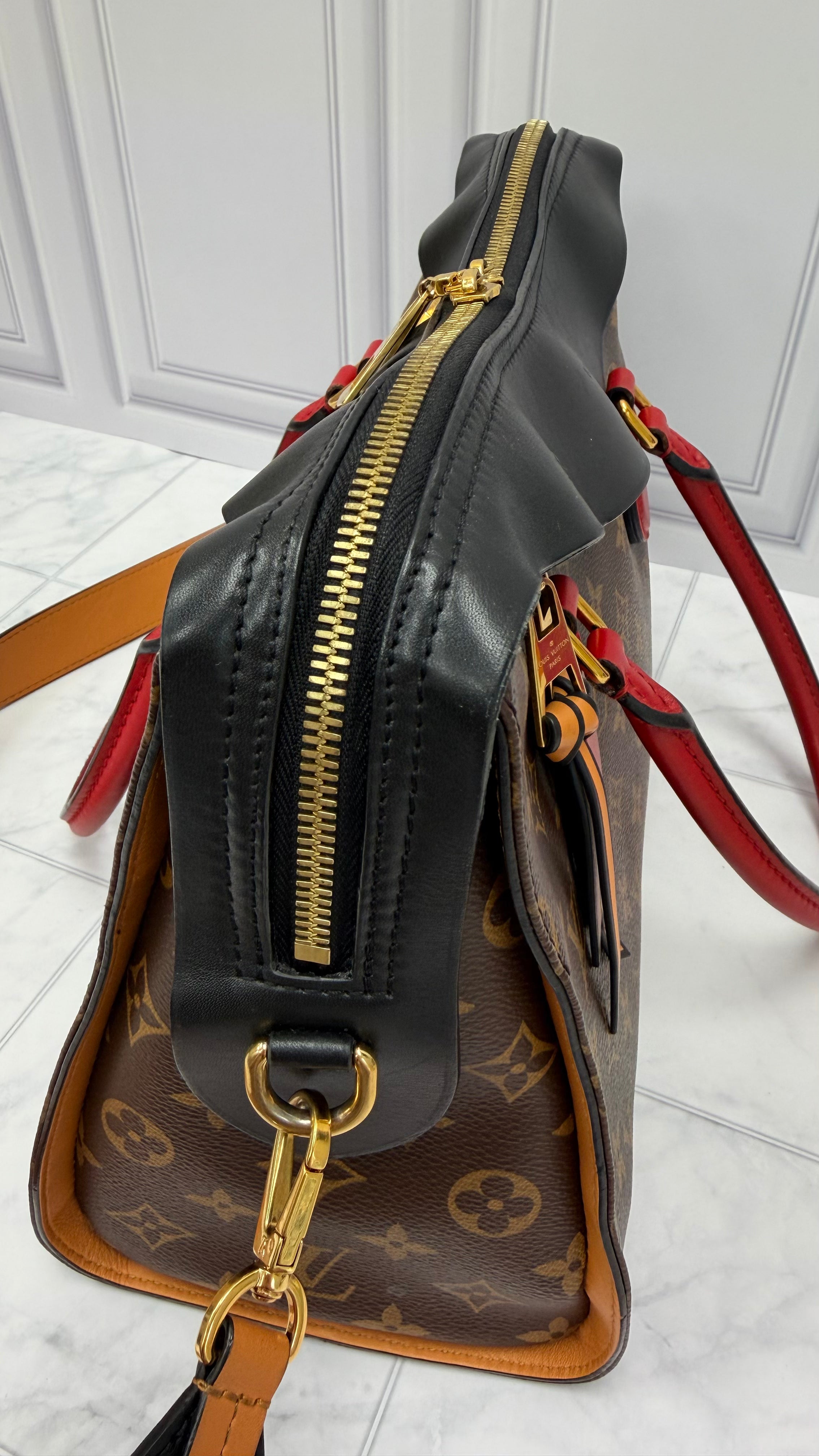 *DONS DROP* Louis Vuitton Black And Red Monogram Tuileries Handbag