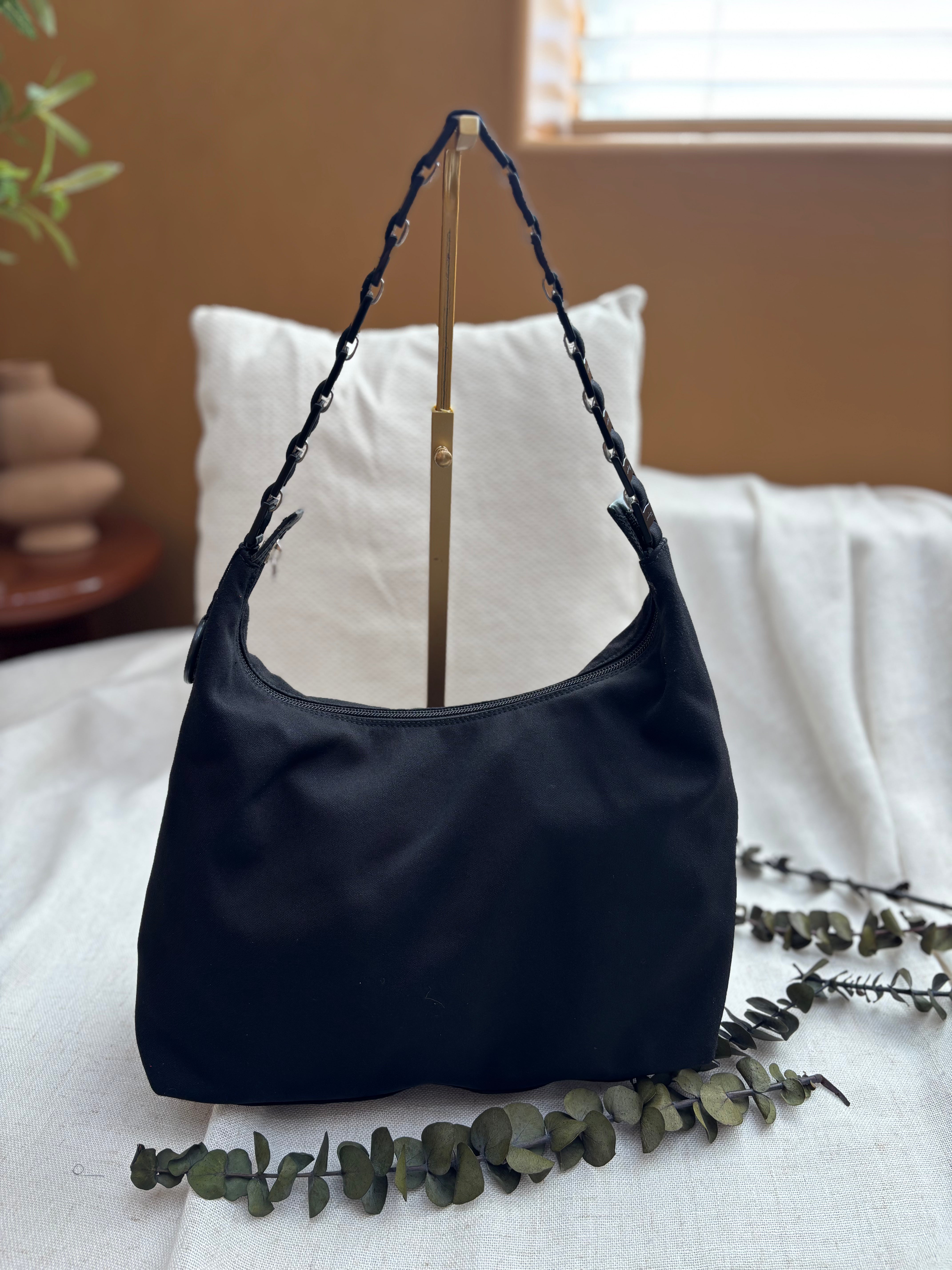 *DONS PRE-DROP* Salvatore Ferragamo Black Canvas Vera Shoulder Bag