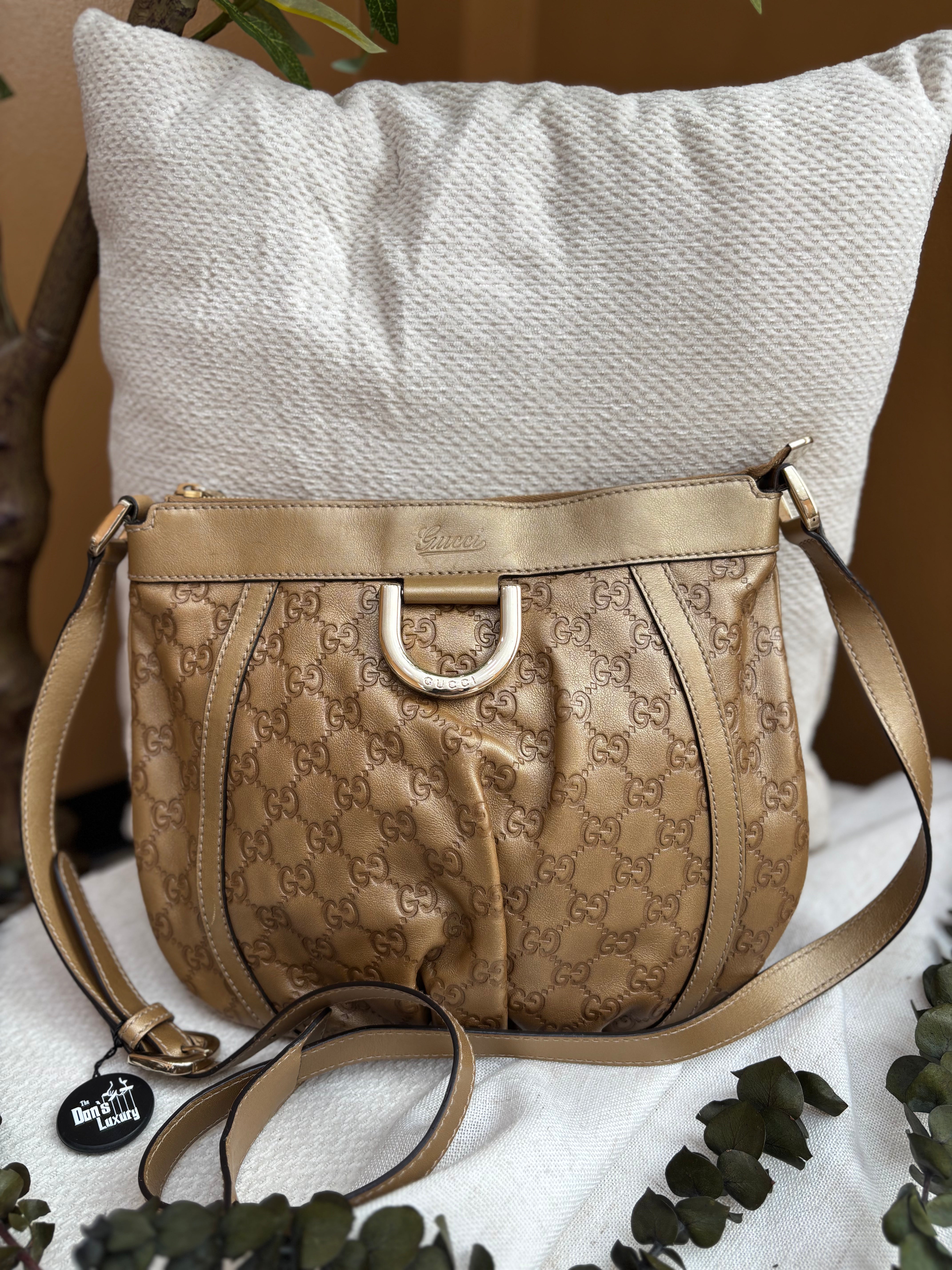 *DONS PRE-DROP* Gucci Metallic Gold Guccissima Leather DRing Shoulder Bag