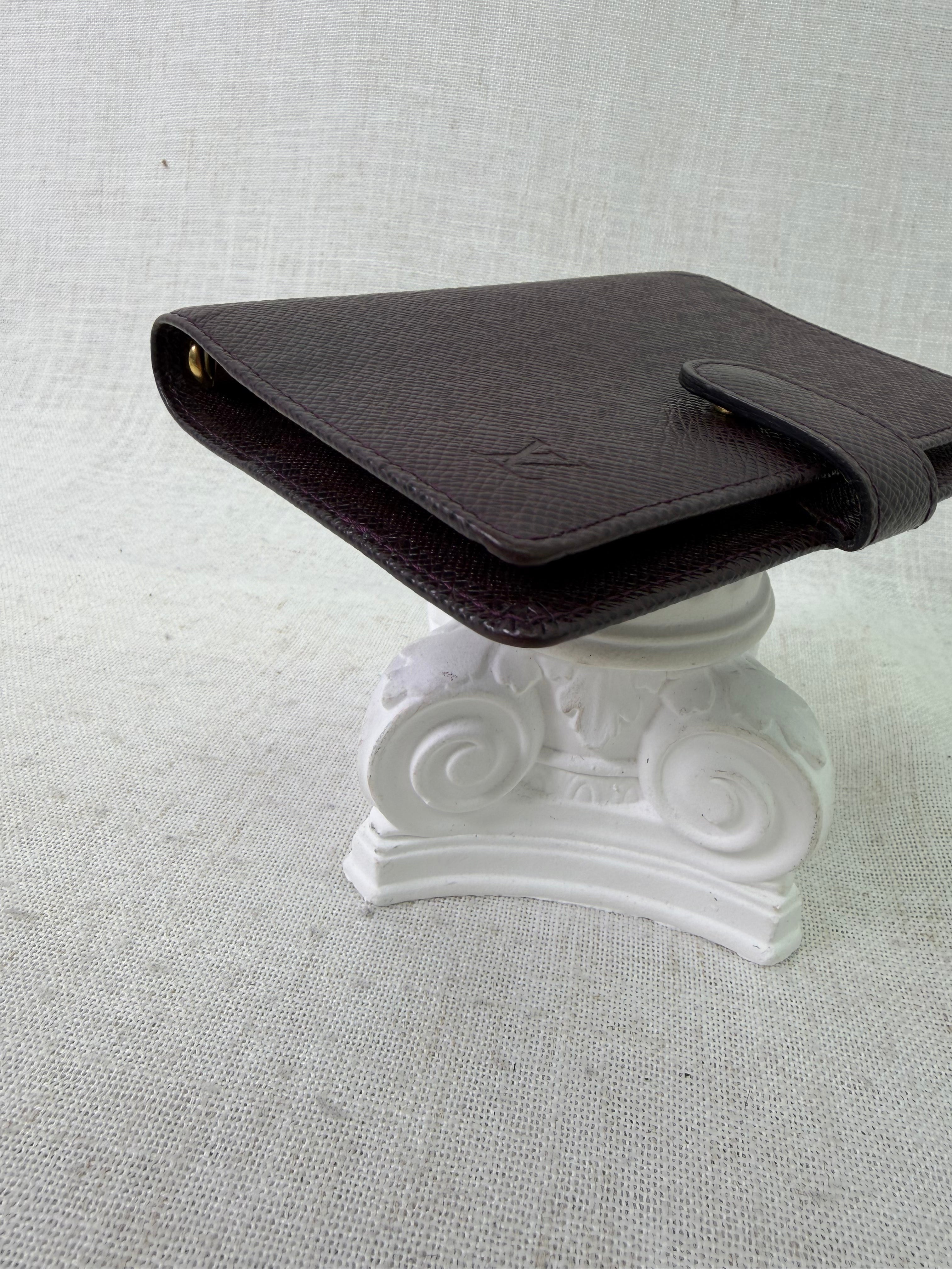 Louis Vuitton Plum Taiga Passport Agenda PM