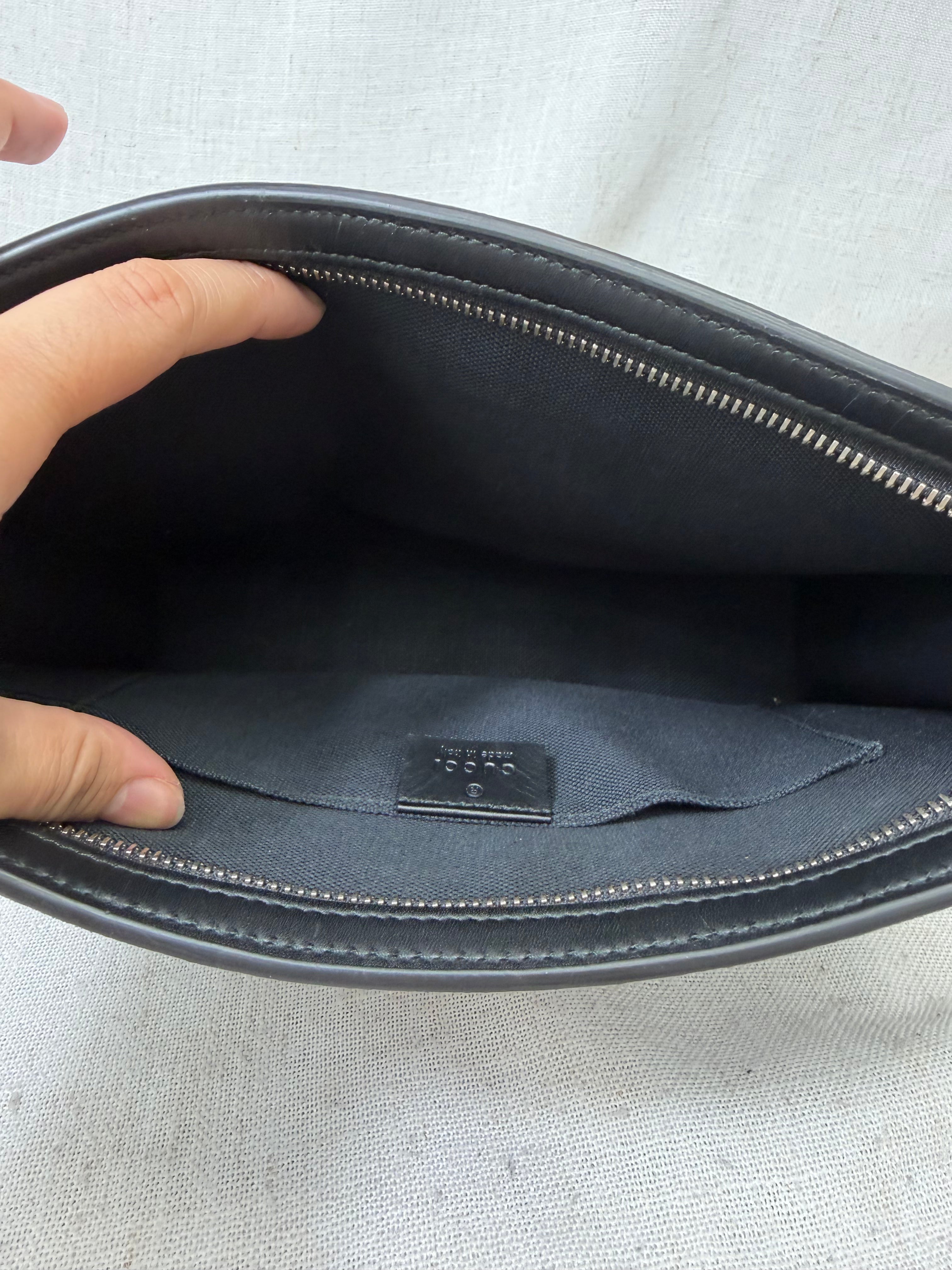 Gucci Black GG Supreme Web Pouch