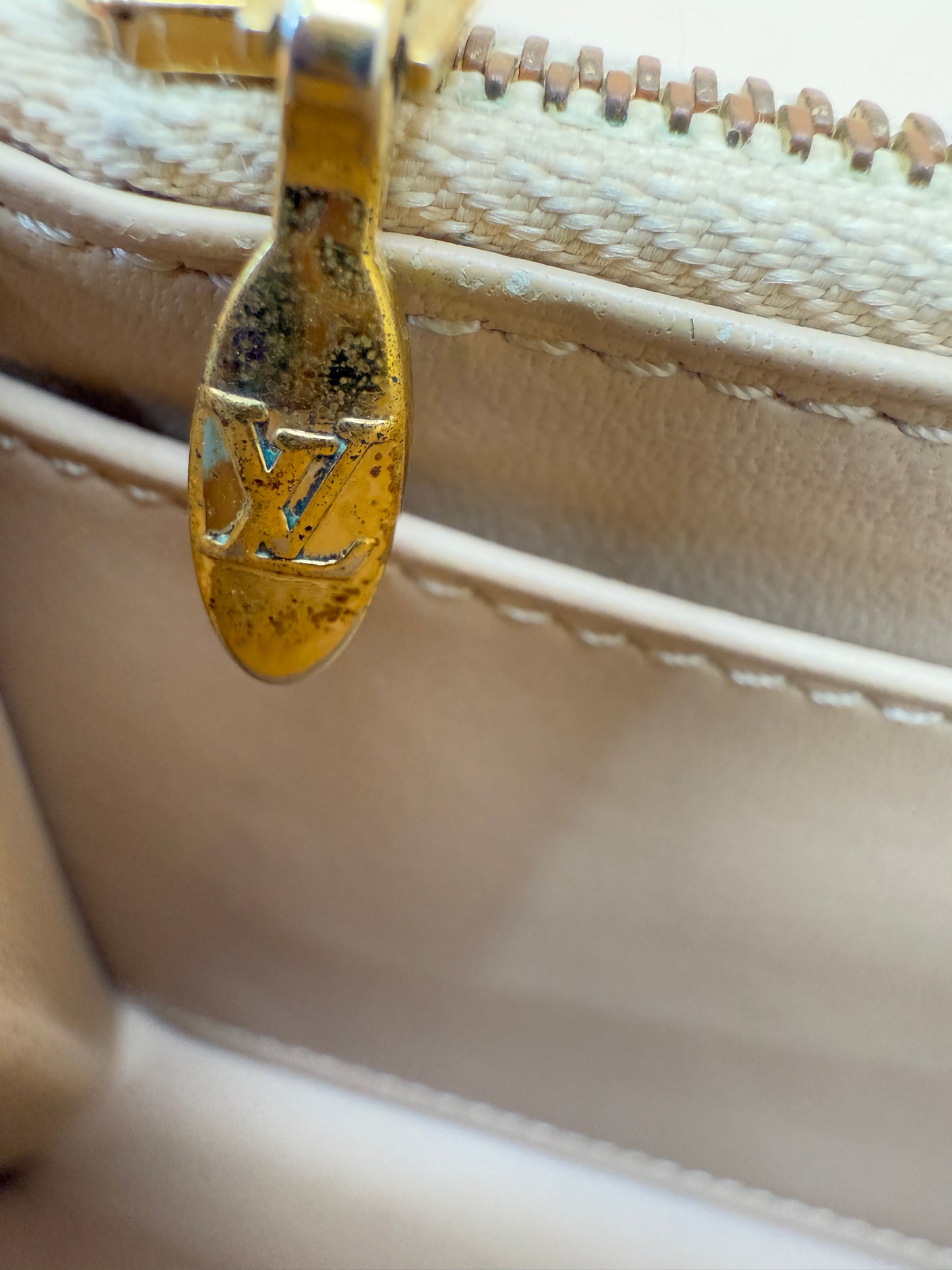 Louis Vuitton Beige Patent Leather Louis Long Wallet