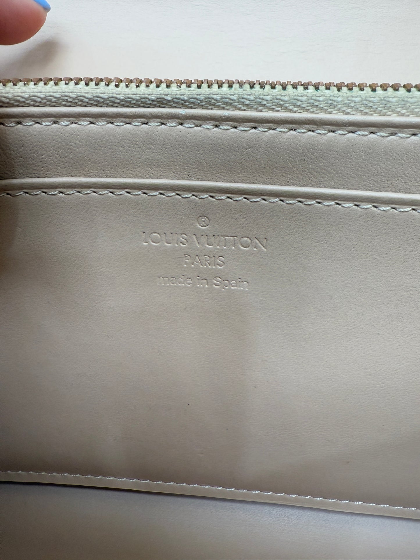 Louis Vuitton Beige Patent Leather Louis Long Wallet