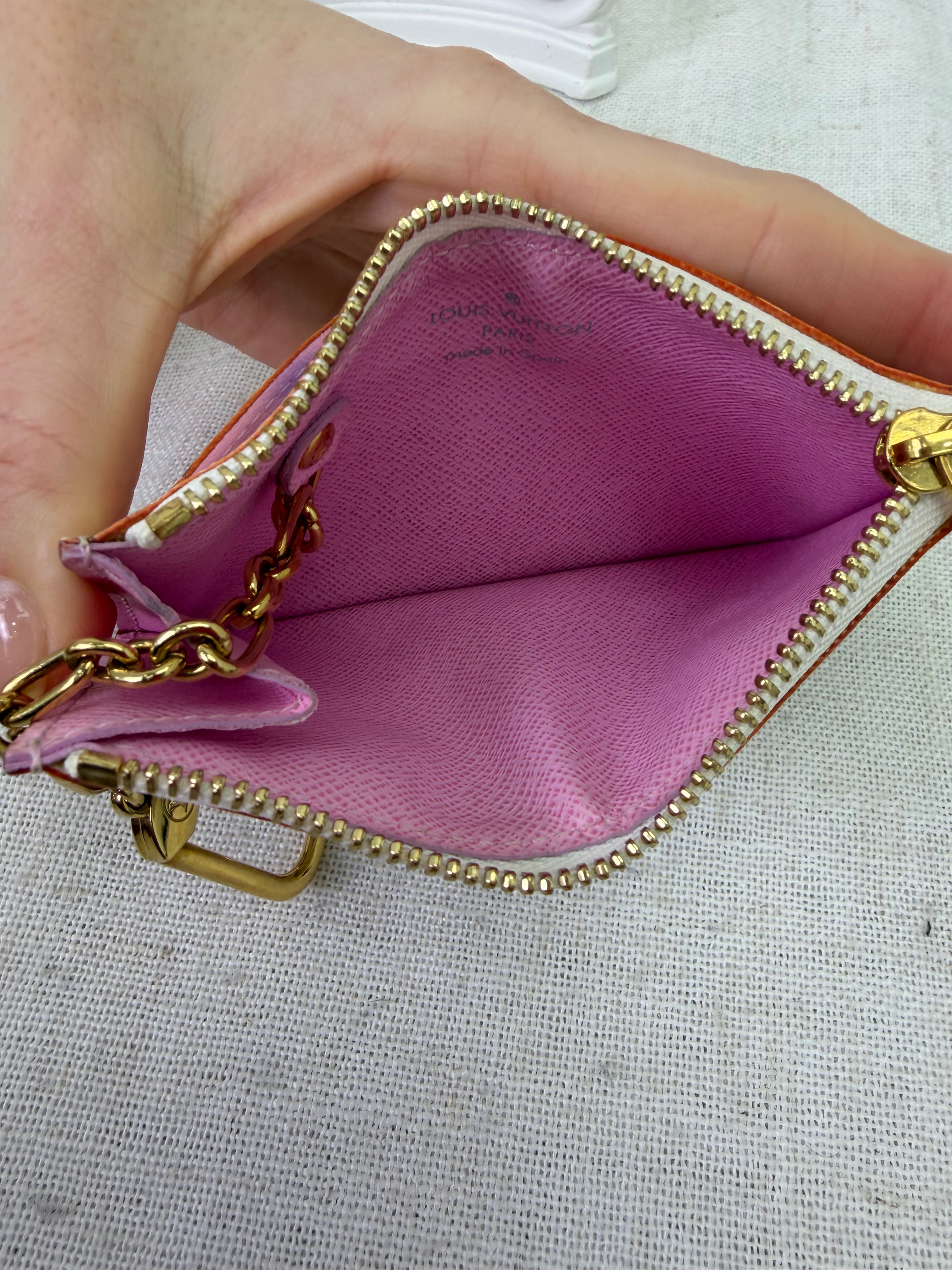 Louis Vuitton White Multicolor Monogram Pochette Cles