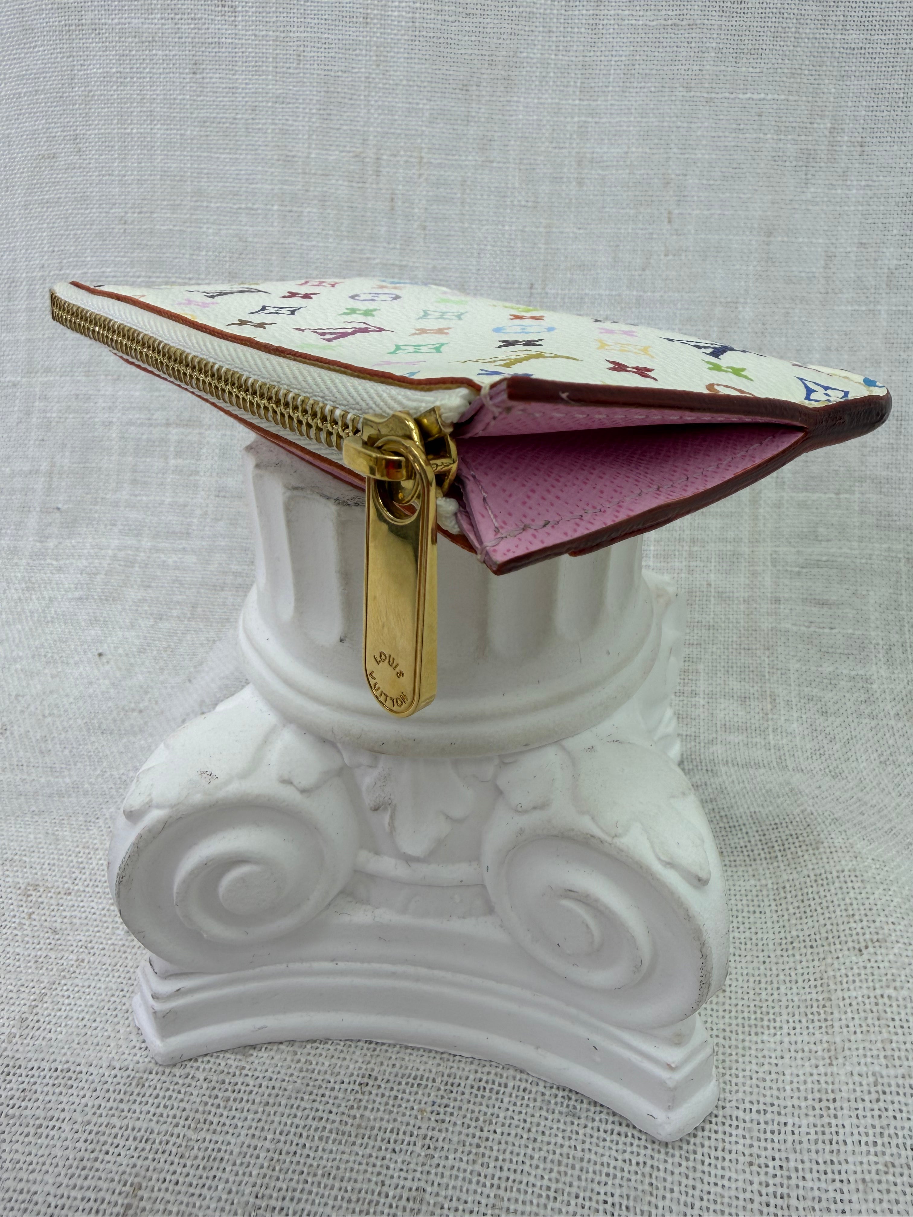 Louis Vuitton White Multicolor Monogram Pochette Cles