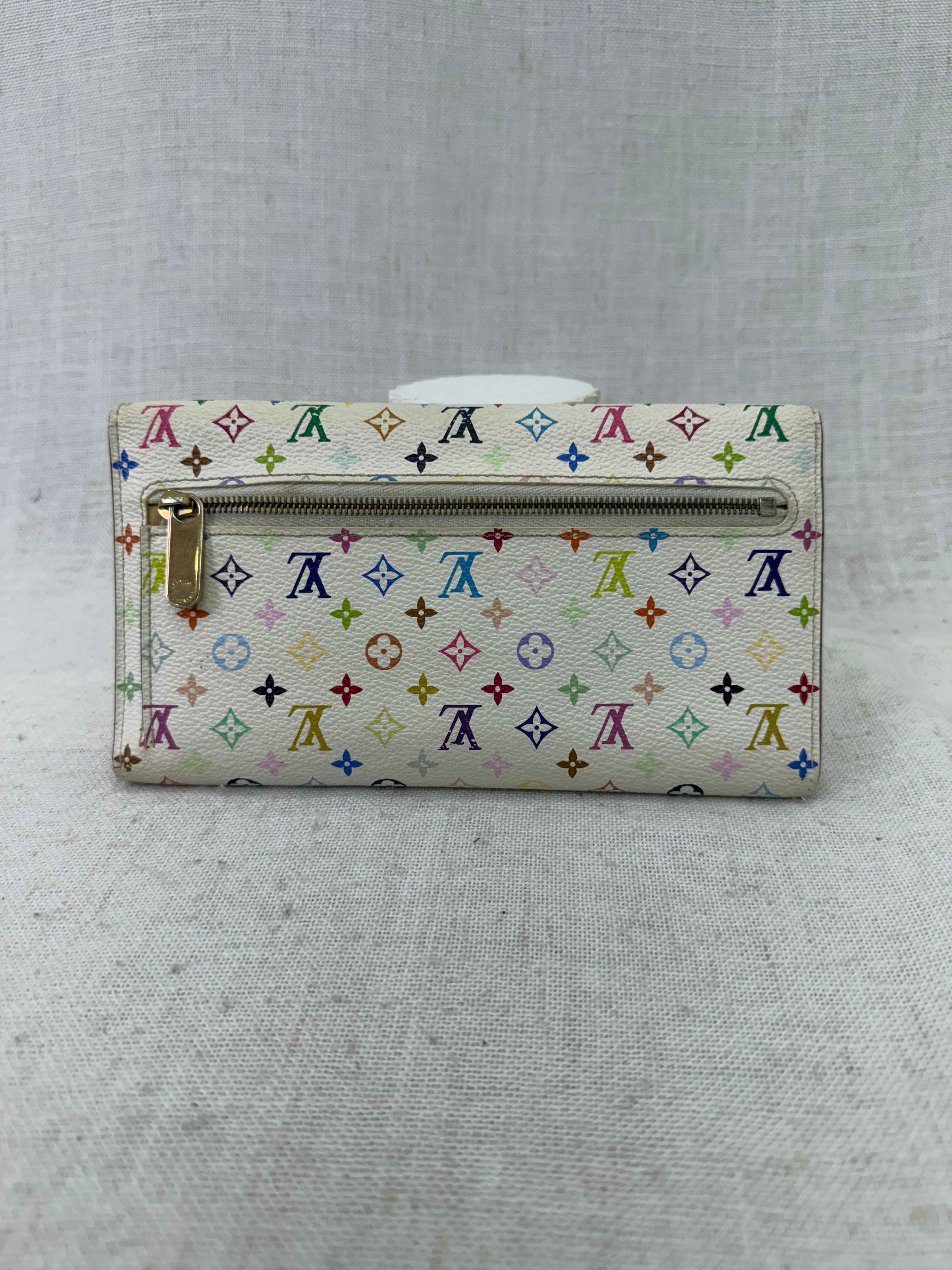 Louis Vuitton White Multicolor Monogram Eugenie Trifold Long Wallet