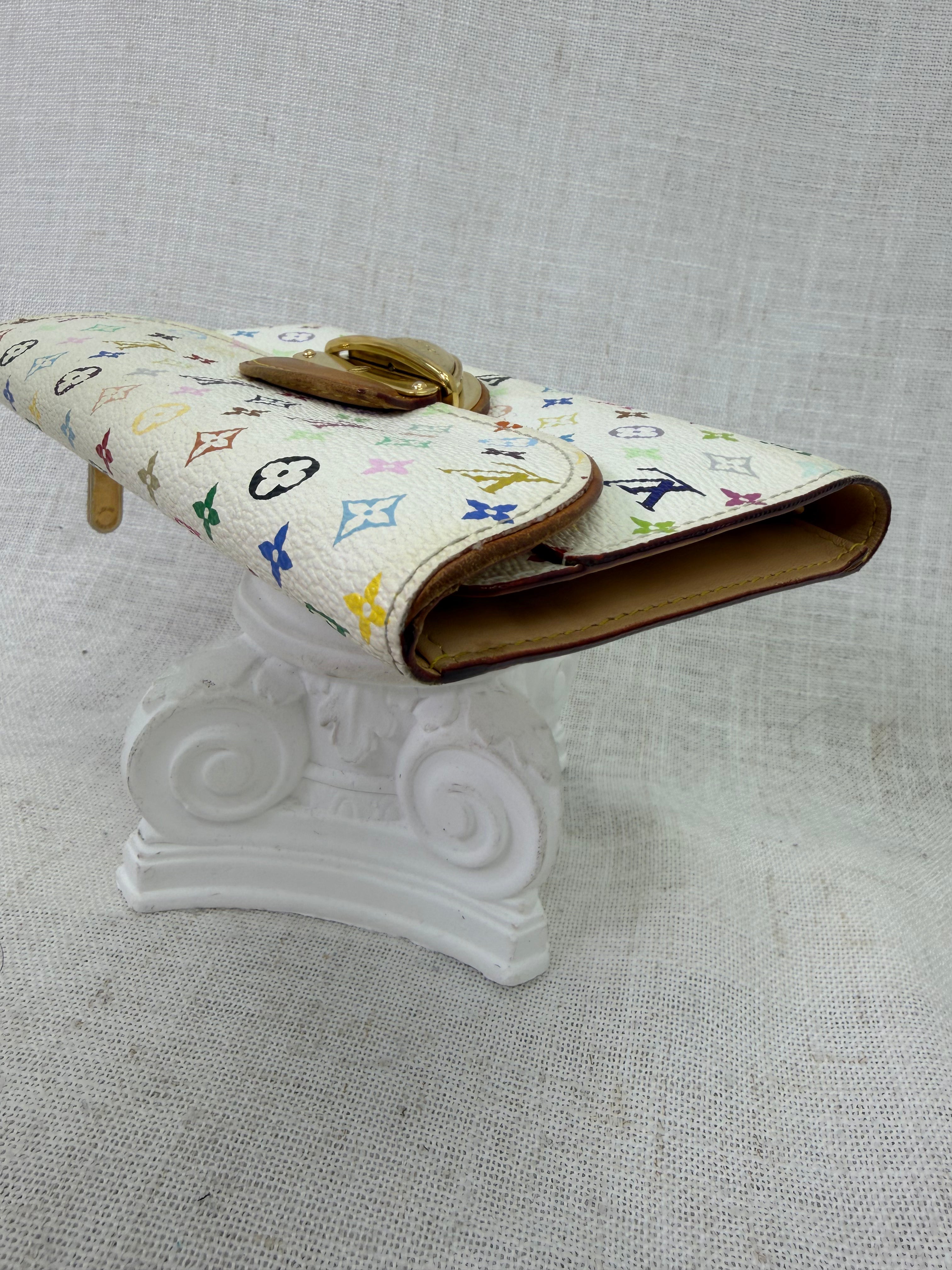 Louis Vuitton White Multicolor Monogram Eugenie Trifold Long Wallet