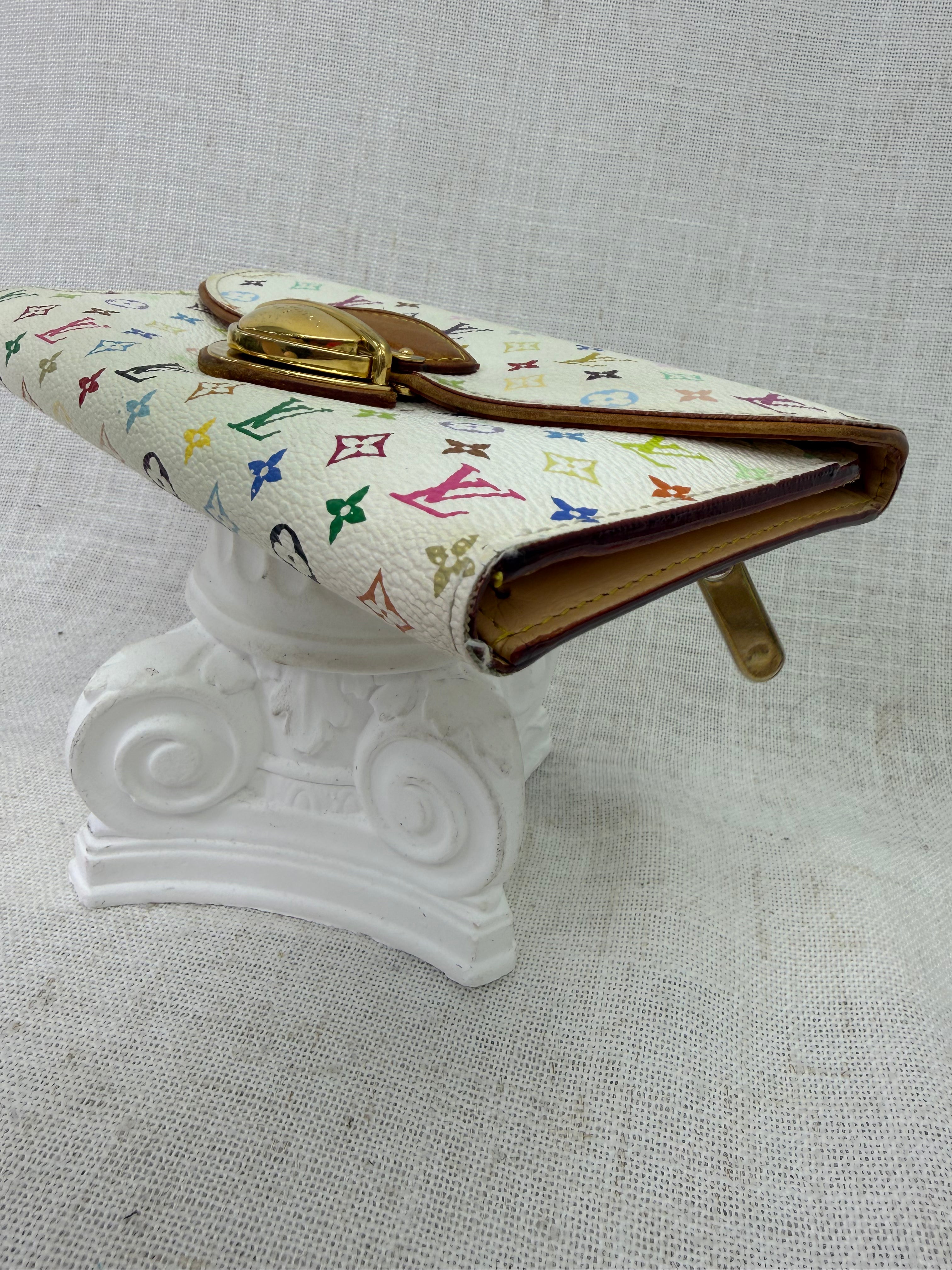 Louis Vuitton White Multicolor Monogram Eugenie Trifold Long Wallet