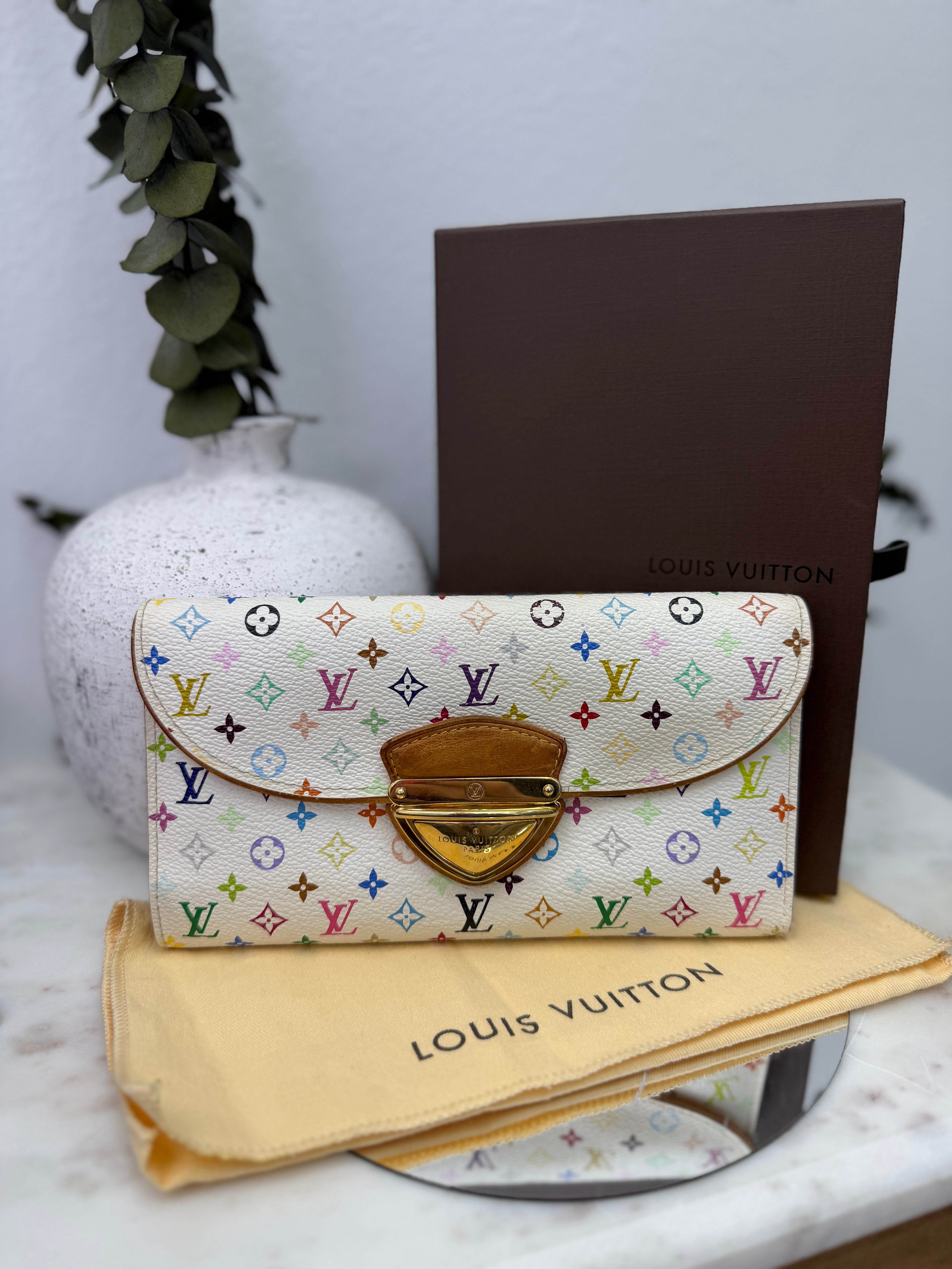 Louis Vuitton White Multicolor Monogram Eugenie Trifold Long Wallet
